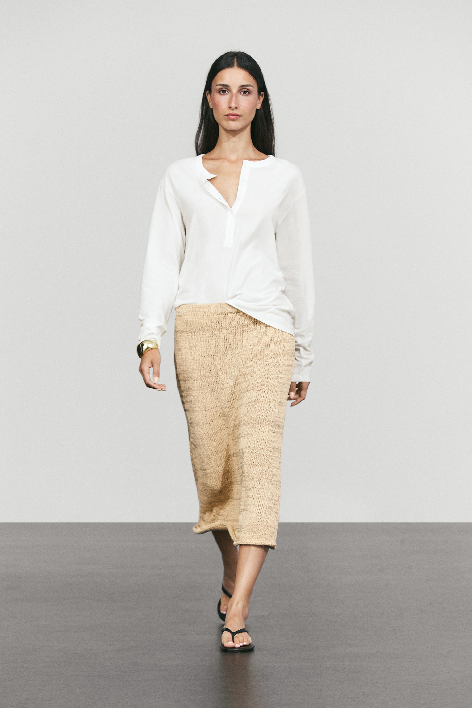 Falda midi punto mezcla algodón total look