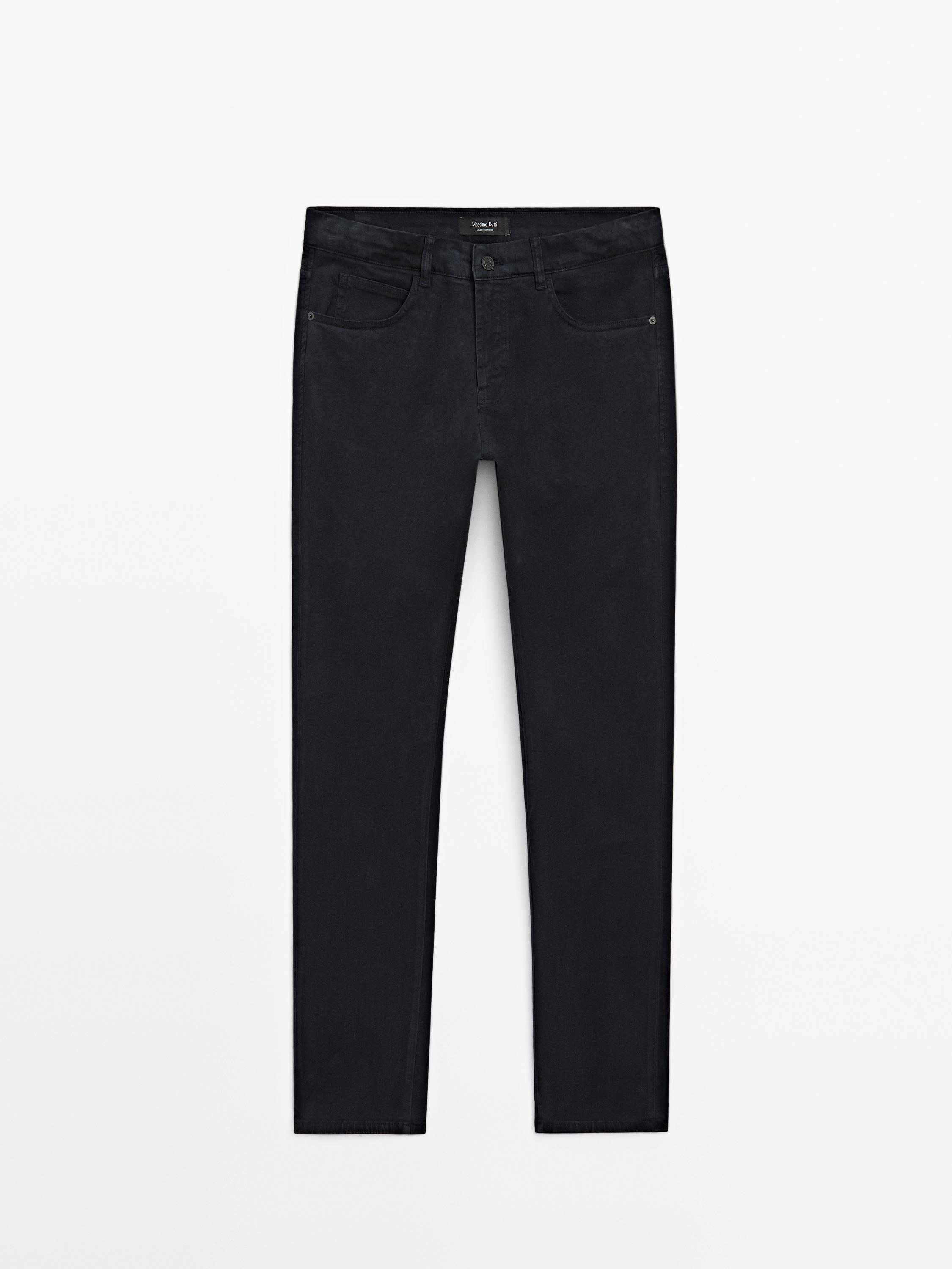 Pantalón tejanero slim fit satén mezcla algodón
