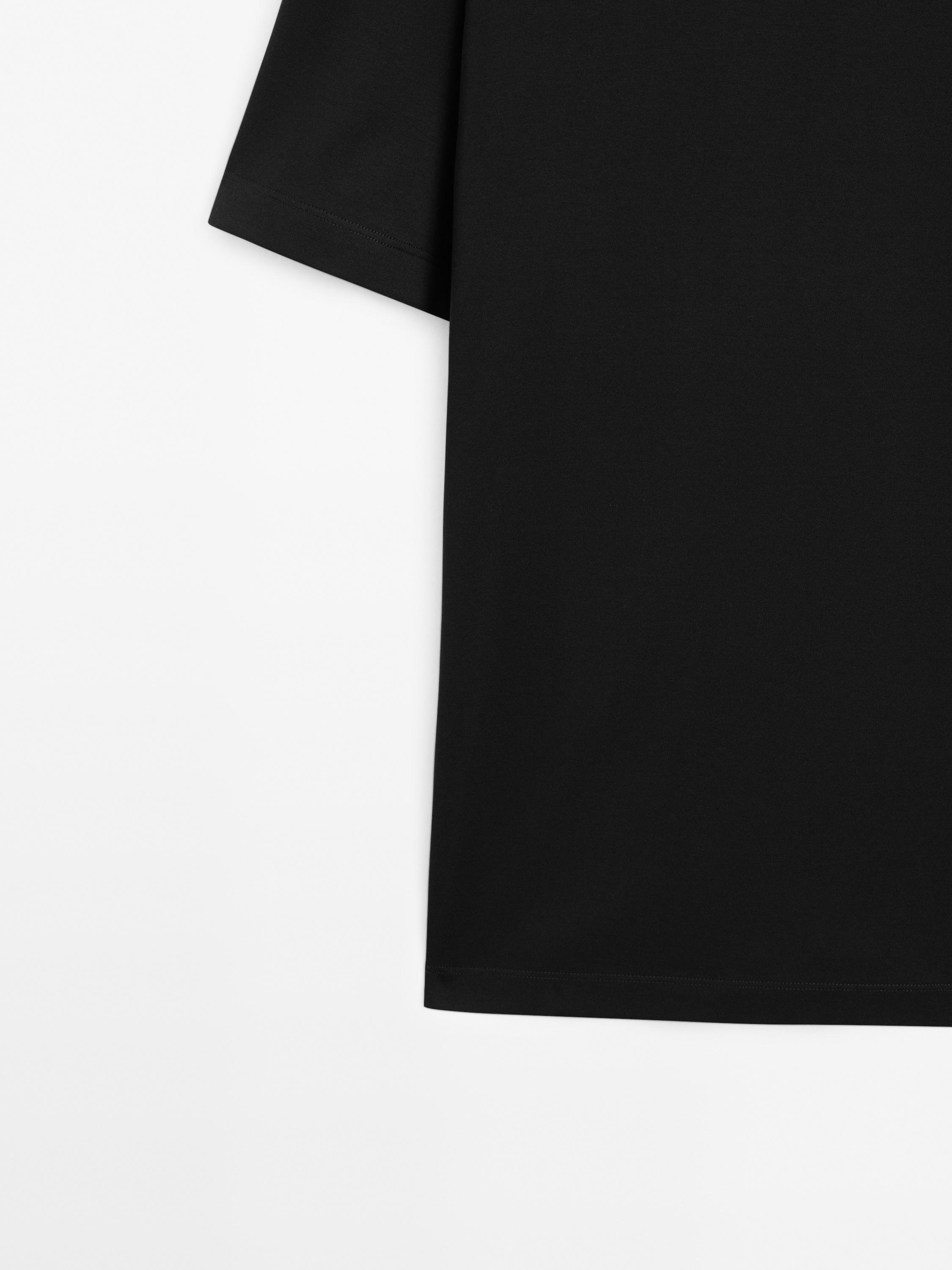 100% cotton short sleeve T-shirt — BLACK