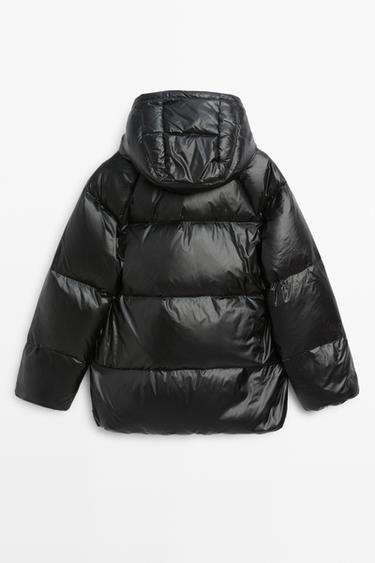 Down jacket with contrast interior — BLACK 6