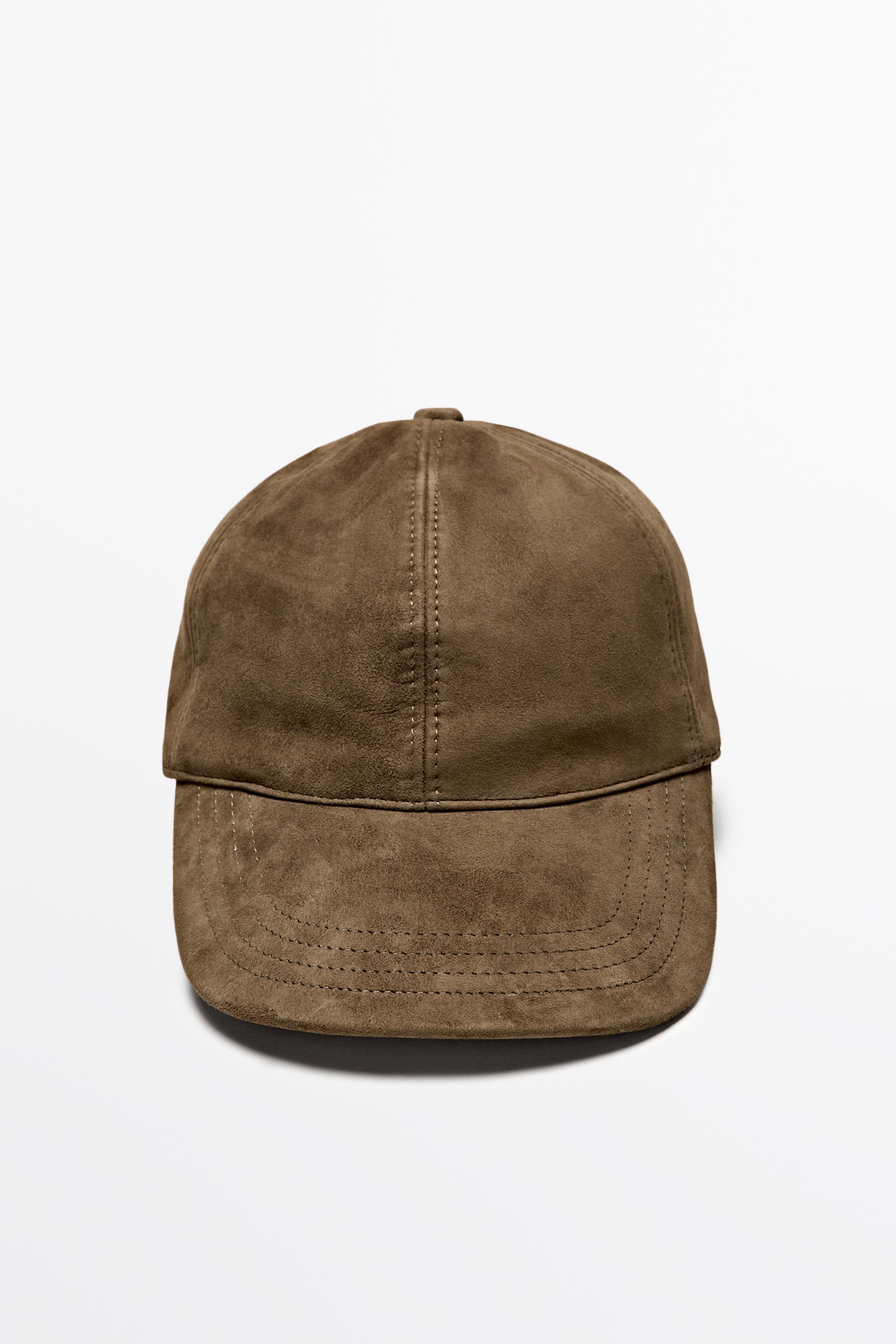 Suede leather cap — OCHRE