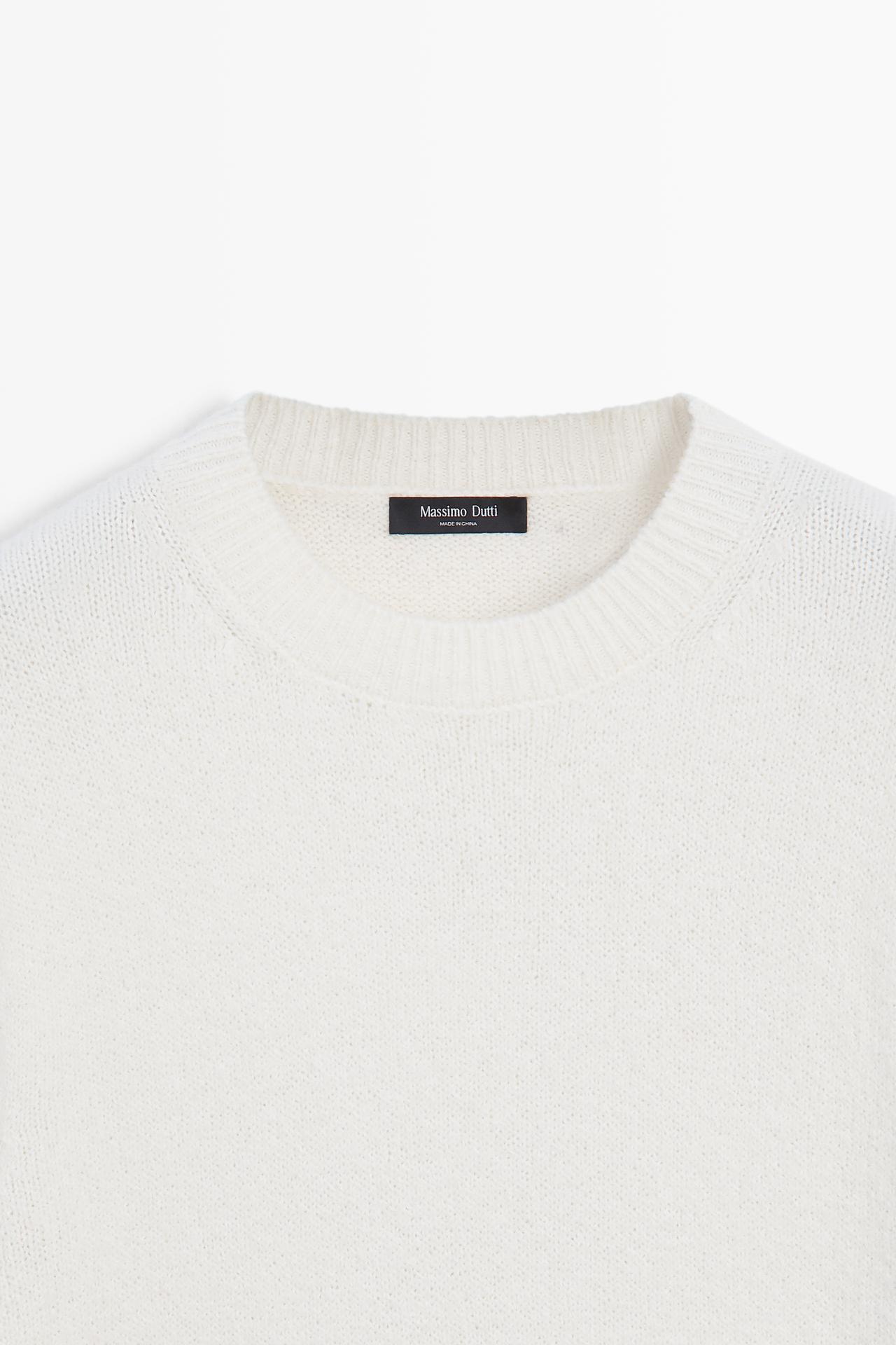 Oversize short sleeve knit sweater — CREAM
