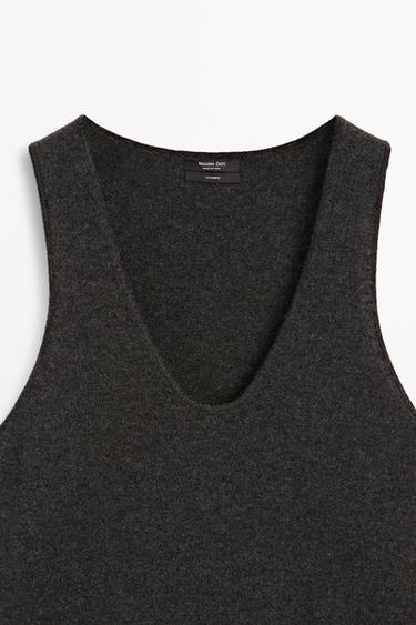 100% Cashmere Knit Top — GREY 9