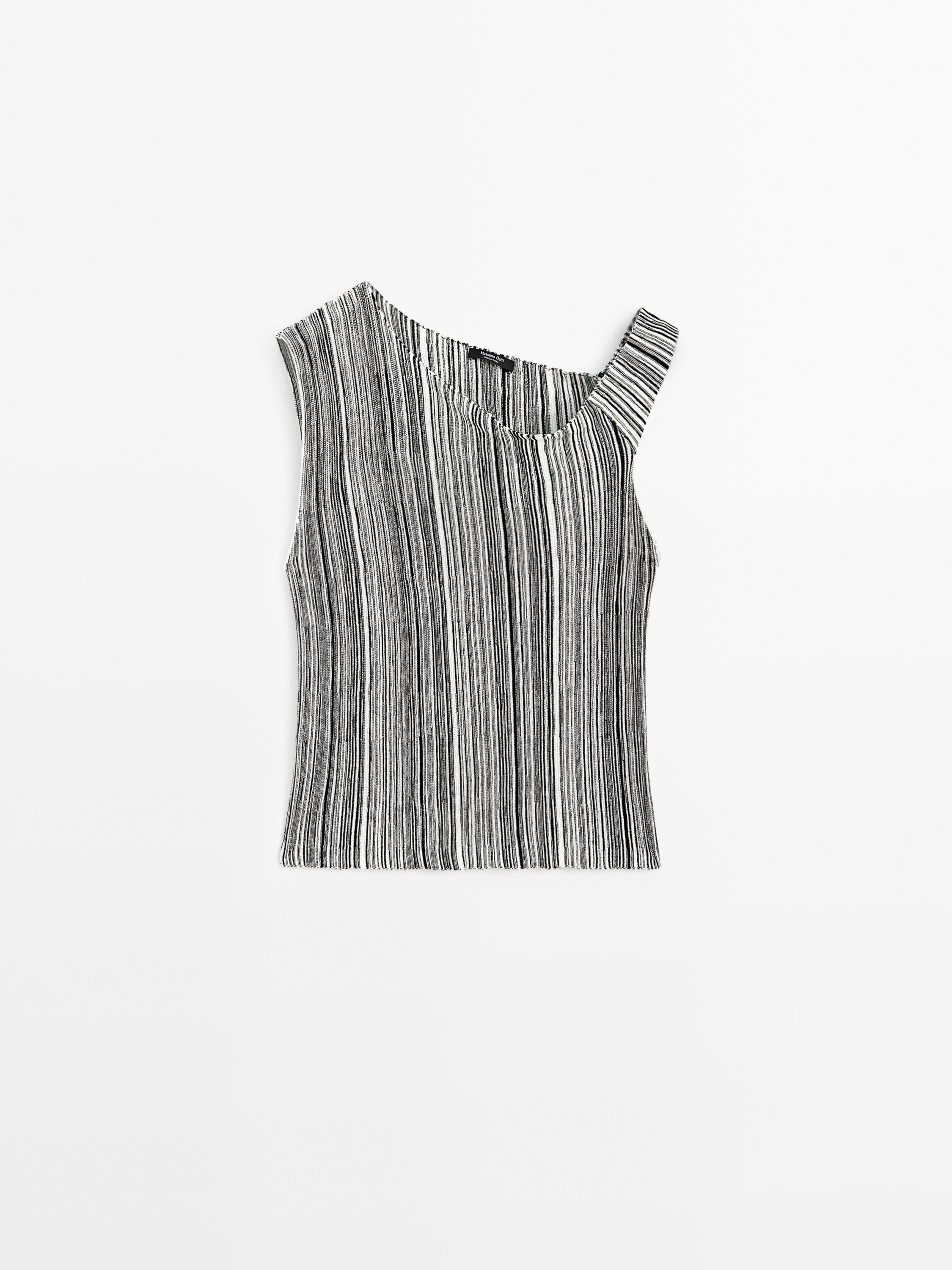 Knit top with striped detail