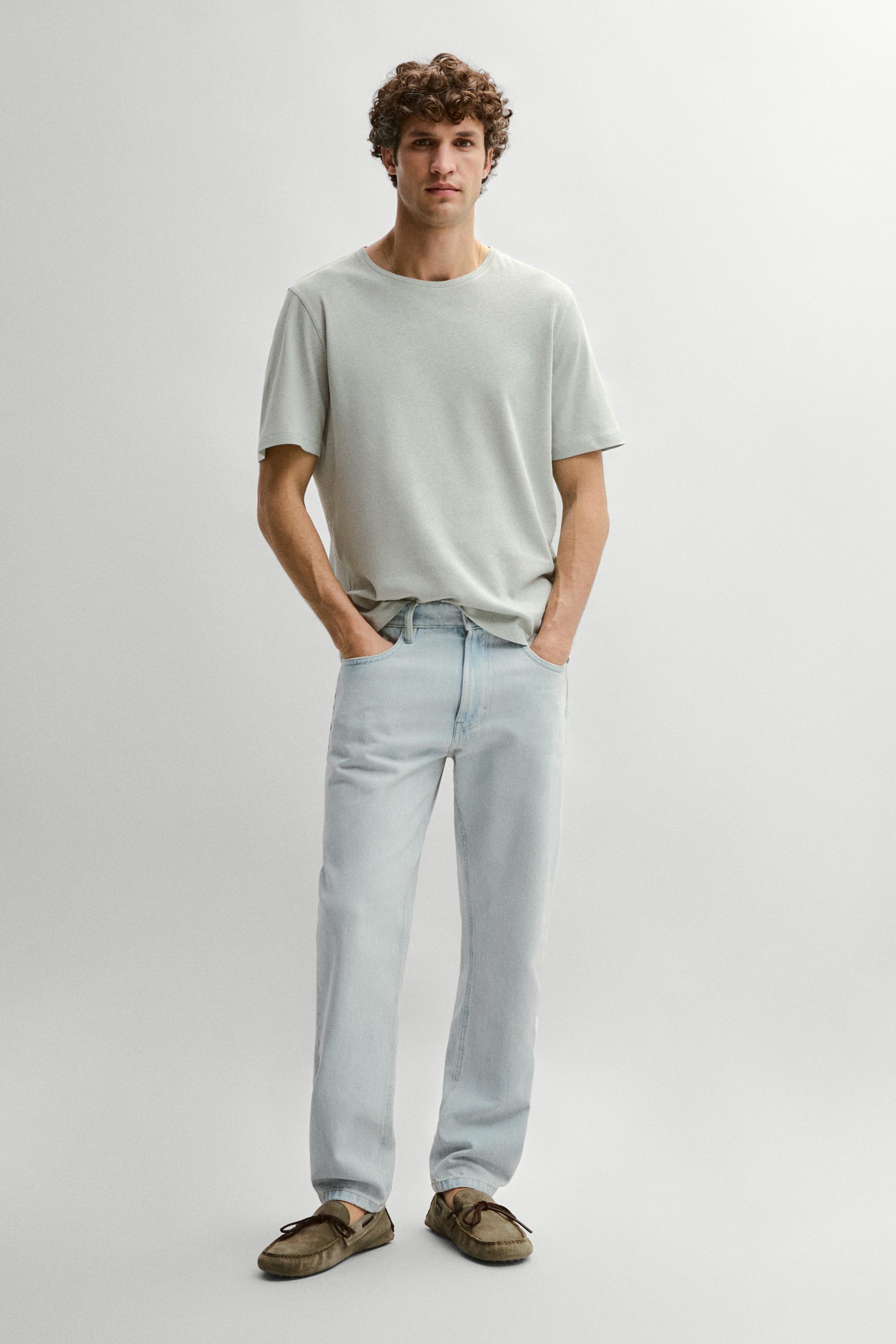 Short sleeve linen and cotton T-shirt — GREEN