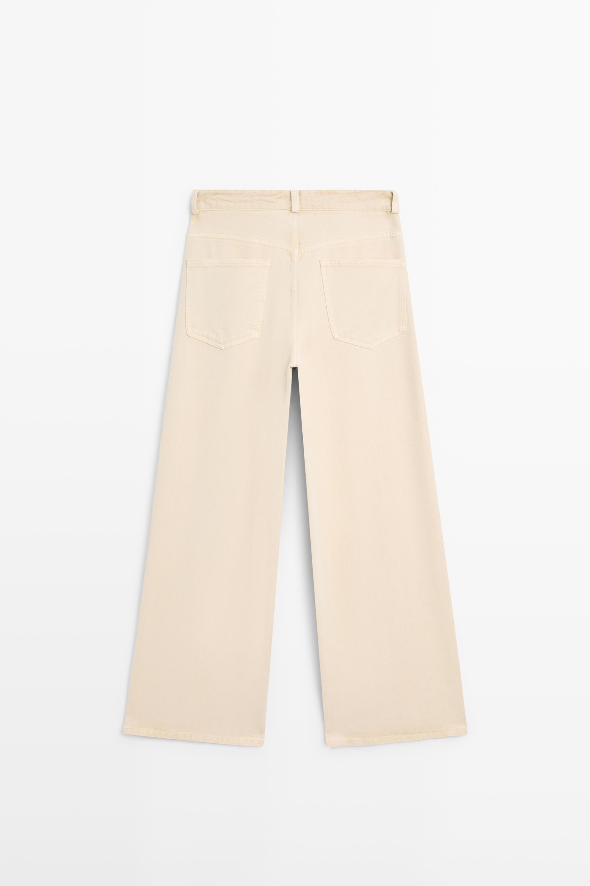 Low-rise wide-leg jeans — Vanilla