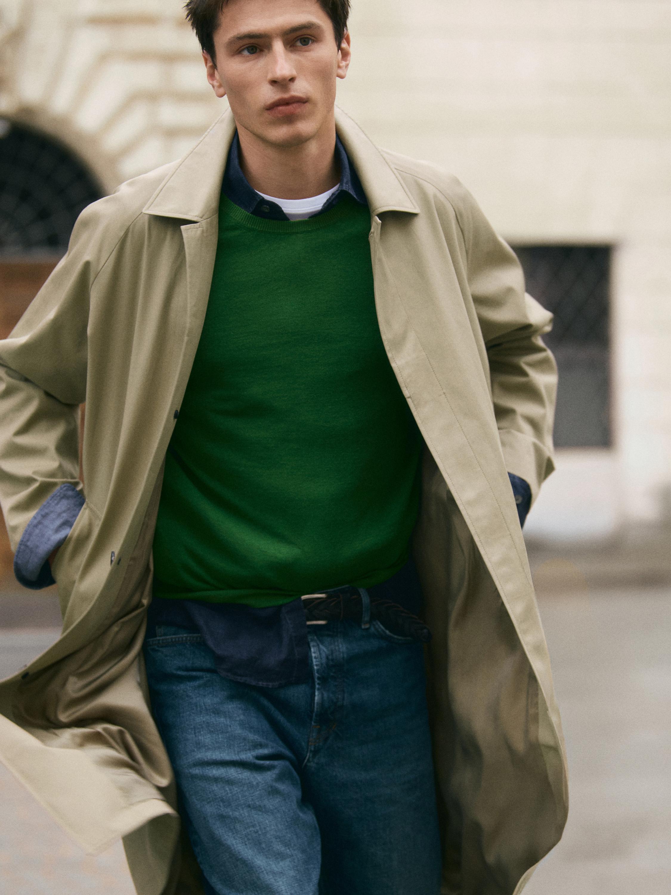 Lightweight cotton trench coat — BEIGE