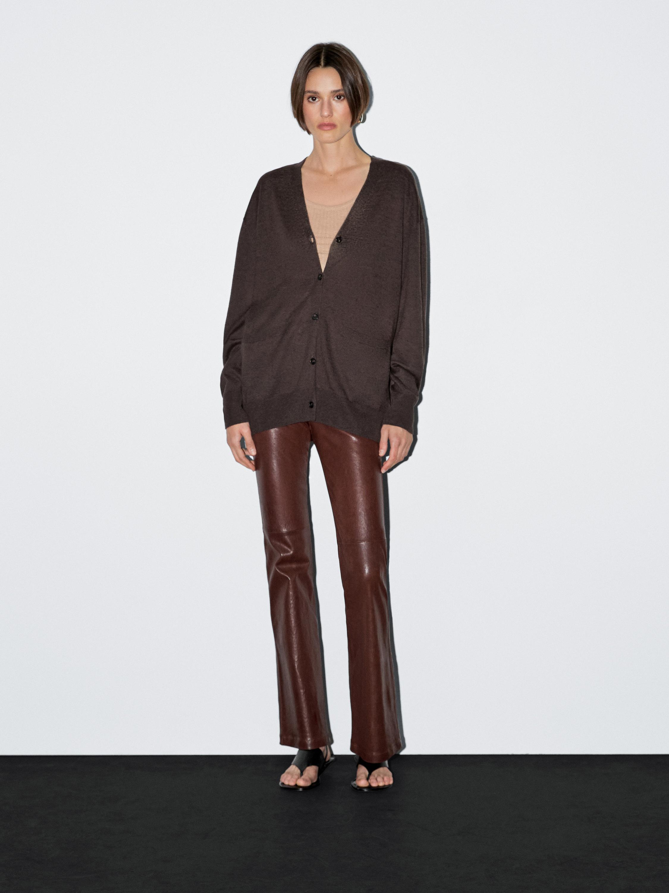 Prodloužený kardigan ze lněné směsi