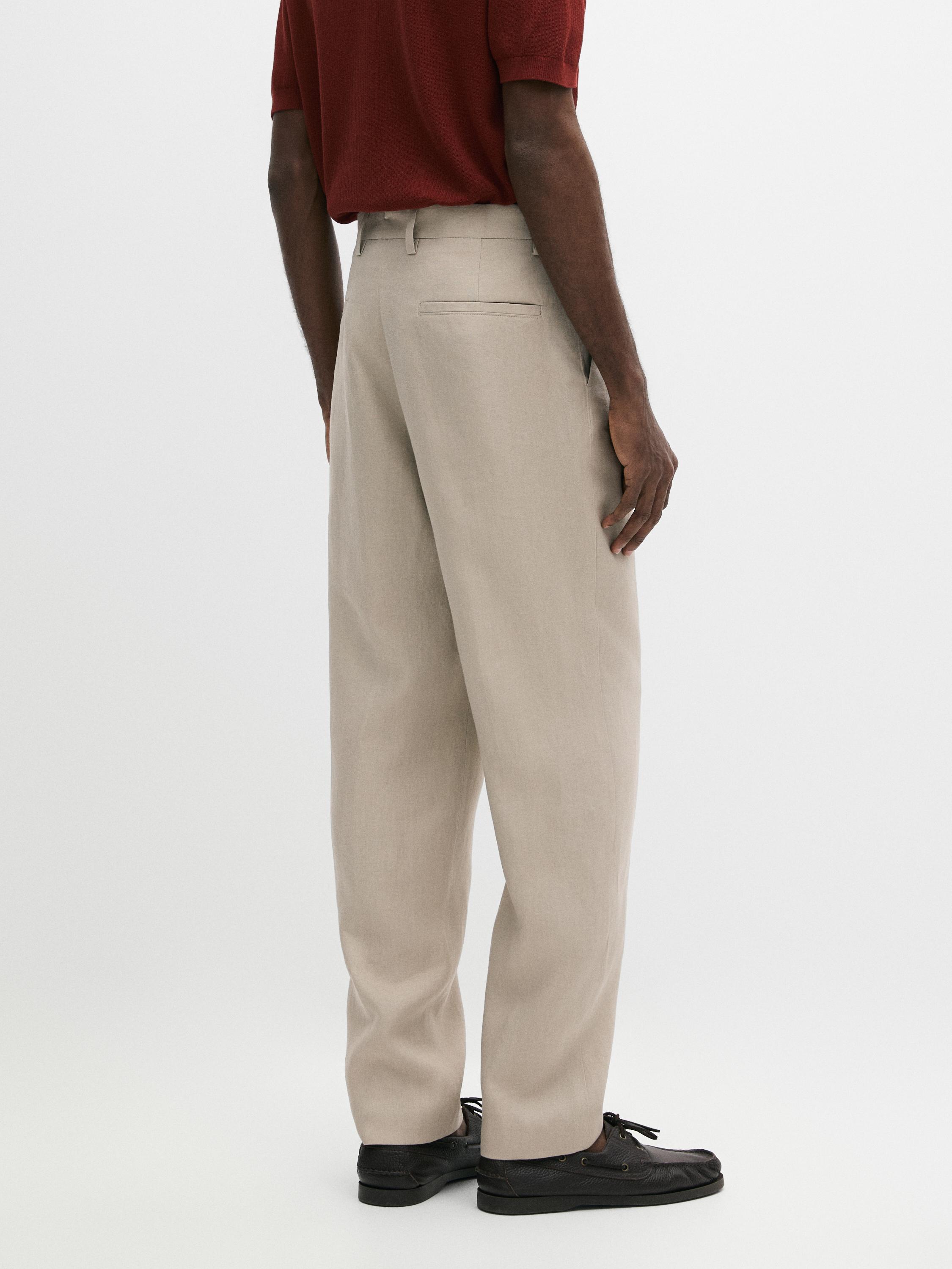 Linen suit pants — BEIGE