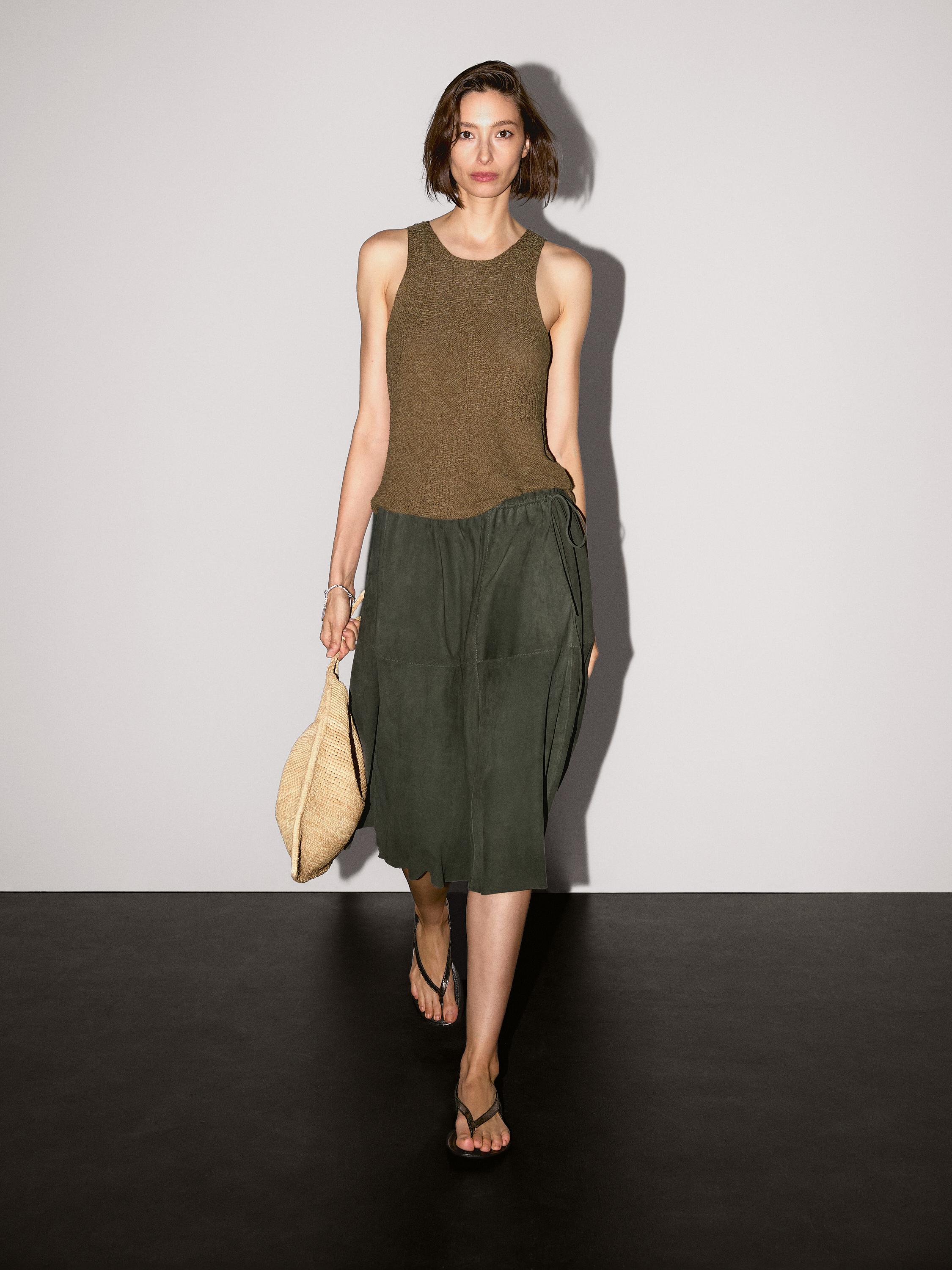 Top en maille fantaisie à encolure américaine