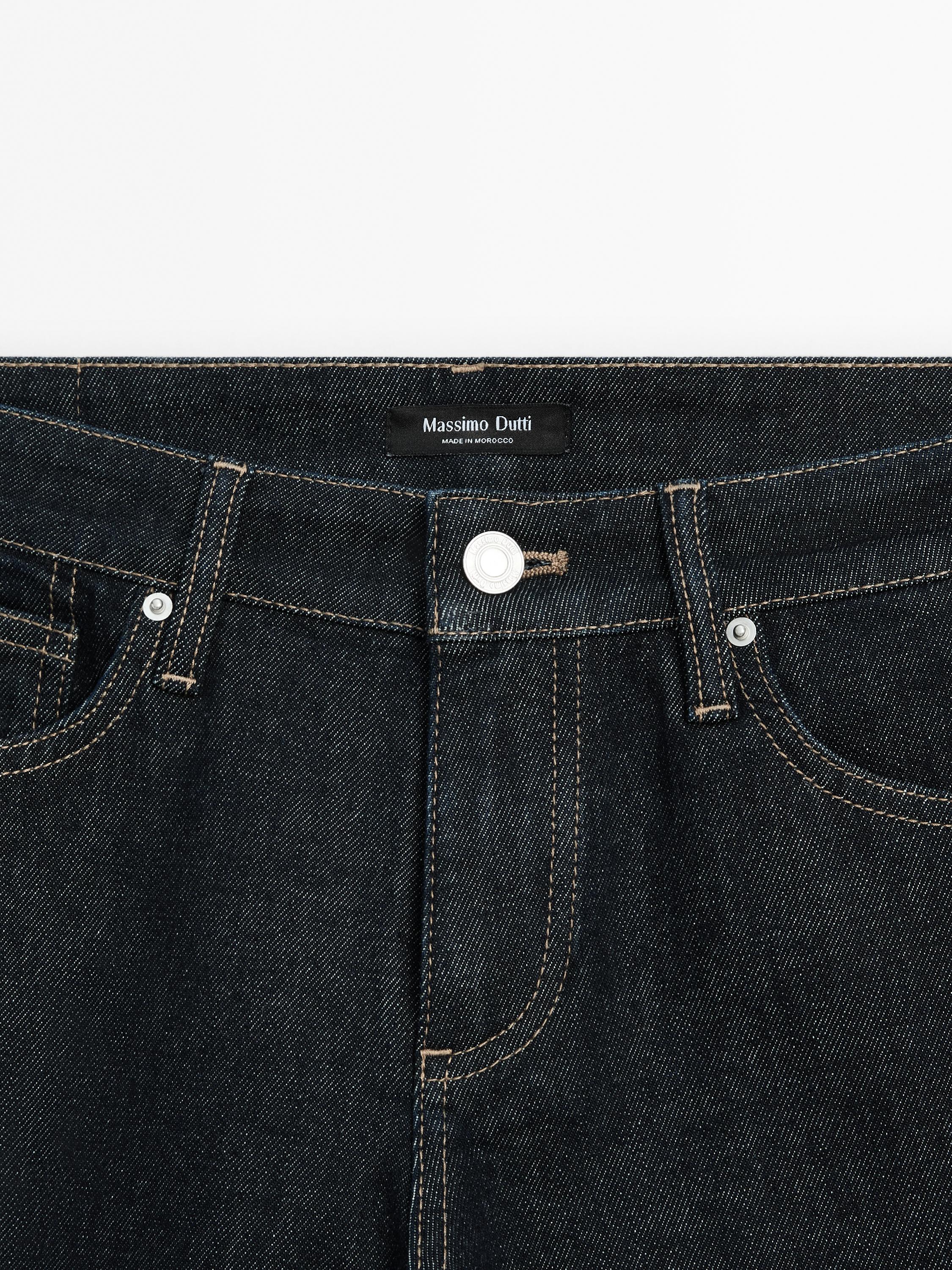 Low-rise straight-leg jeans