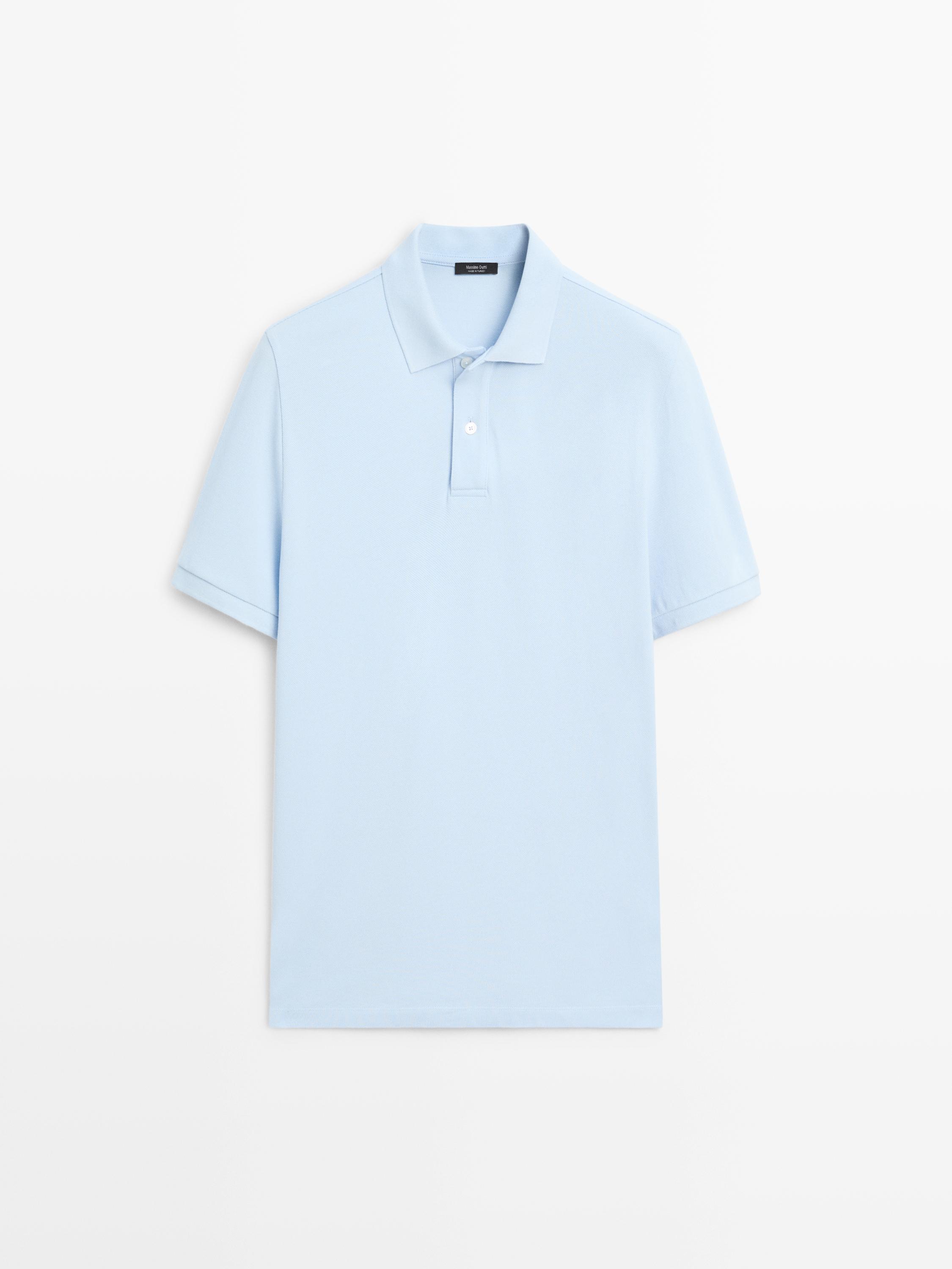 Micro textured cotton polo shirt