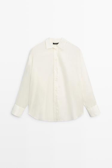 Oversized fluid shirt — WHITE 2