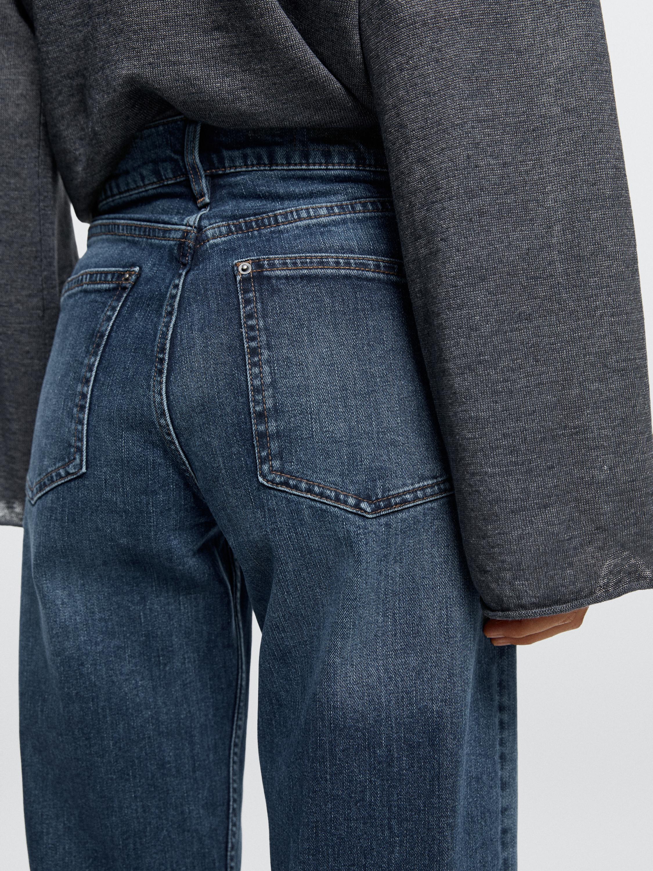 Mid-rise straight-leg jeans — MEDIUM BLUE