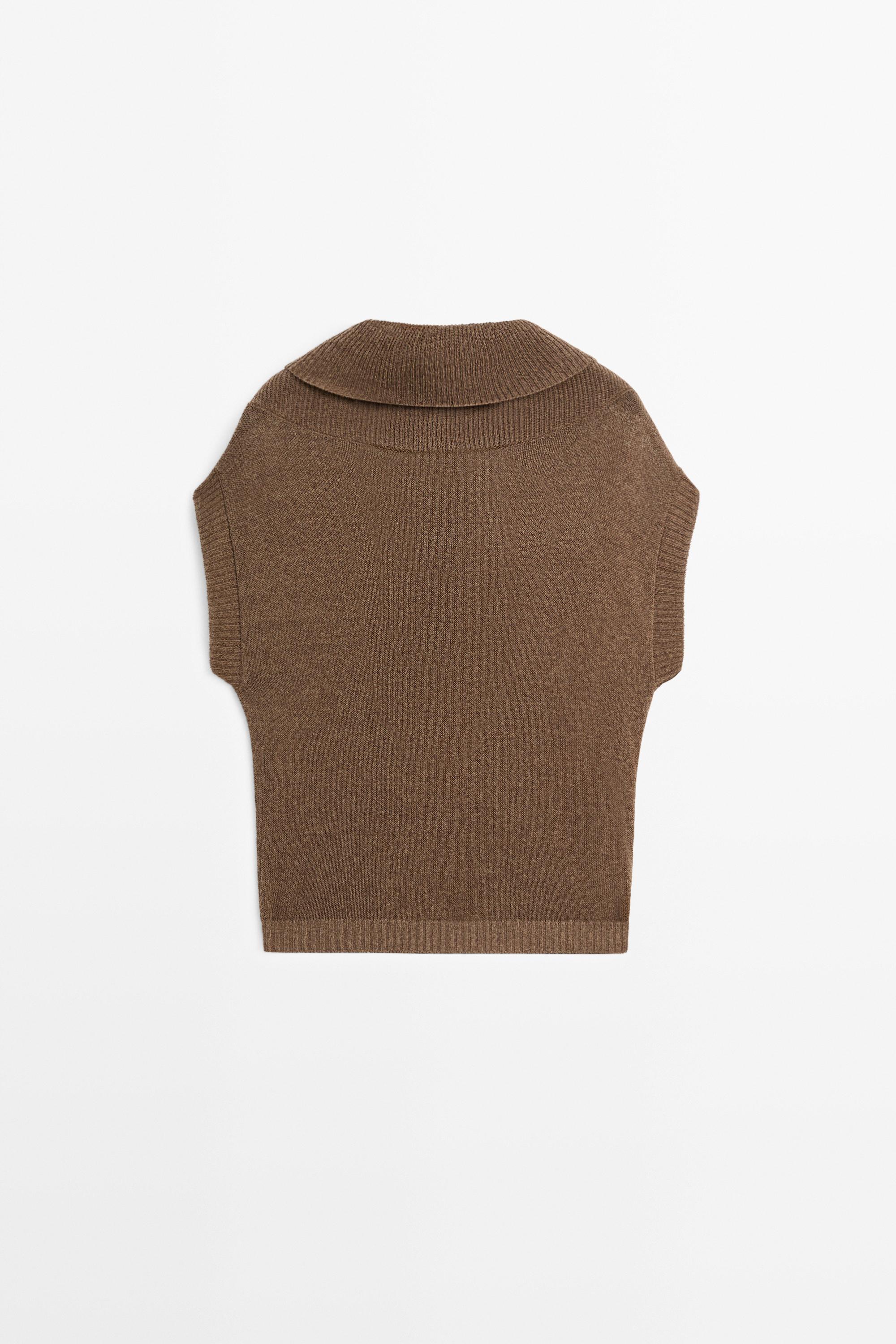 Massimo Dutti Sırtı çapraz triko kazak görsel 3