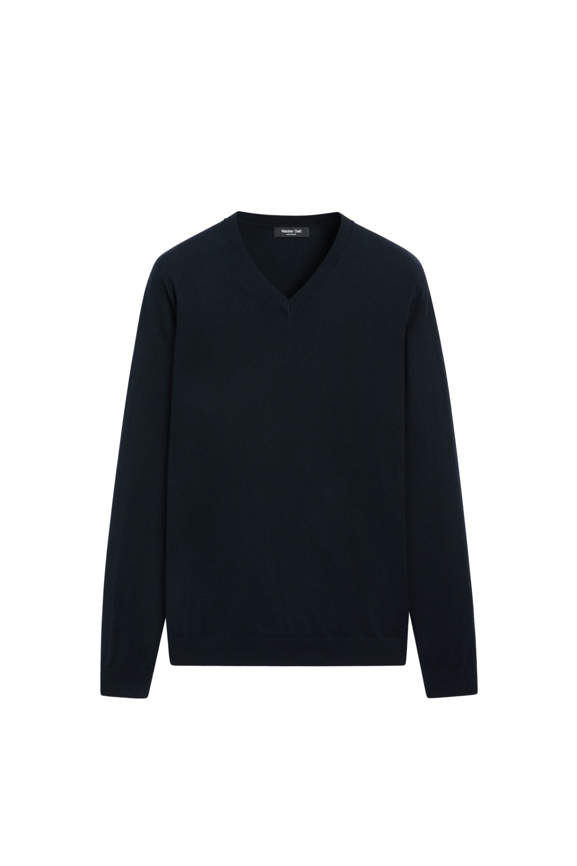 Massimo Dutti Pamuk karışımlı V yaka triko kazak görsel 4