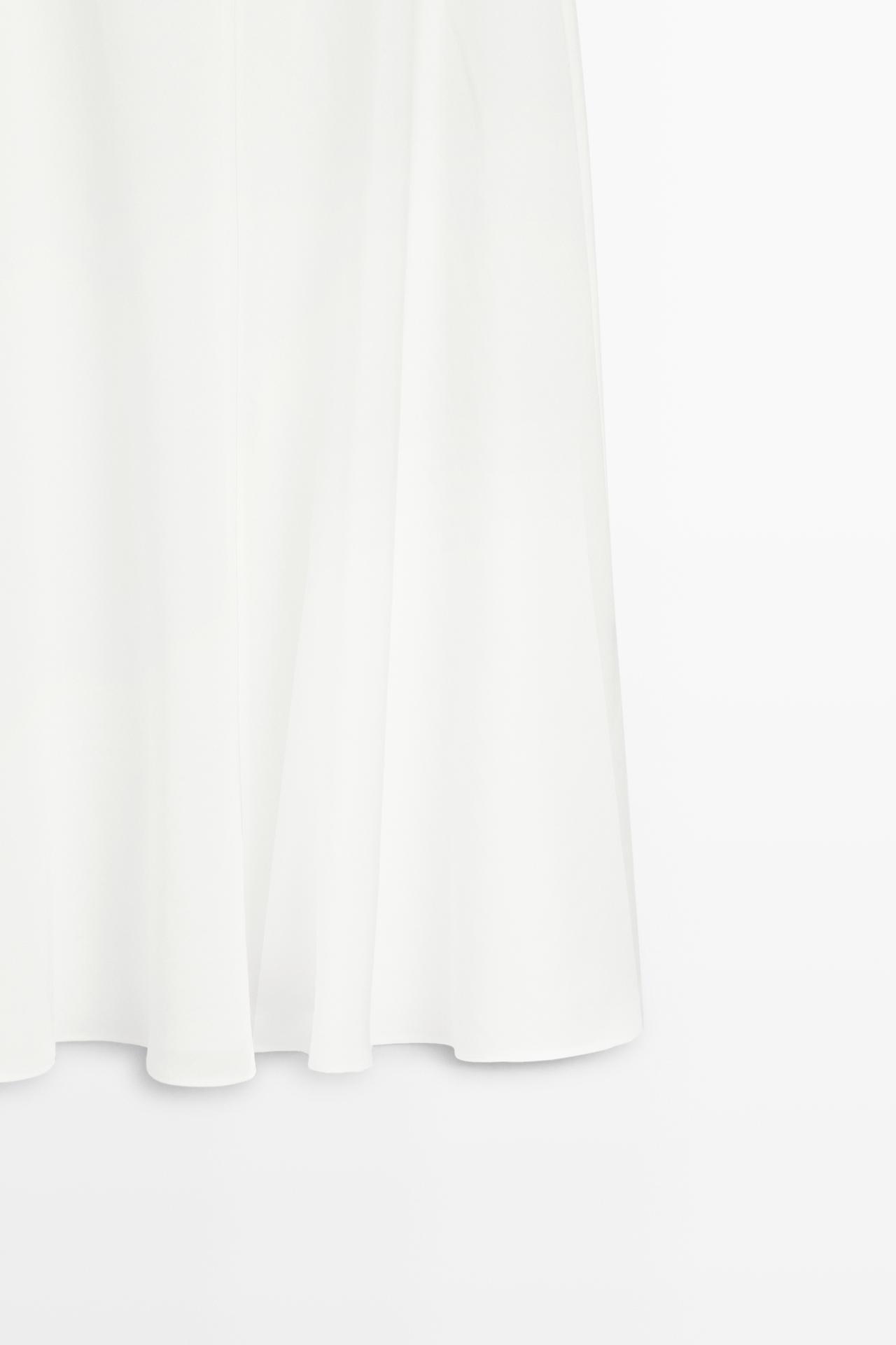 Flowing linen midi dress — WHITE