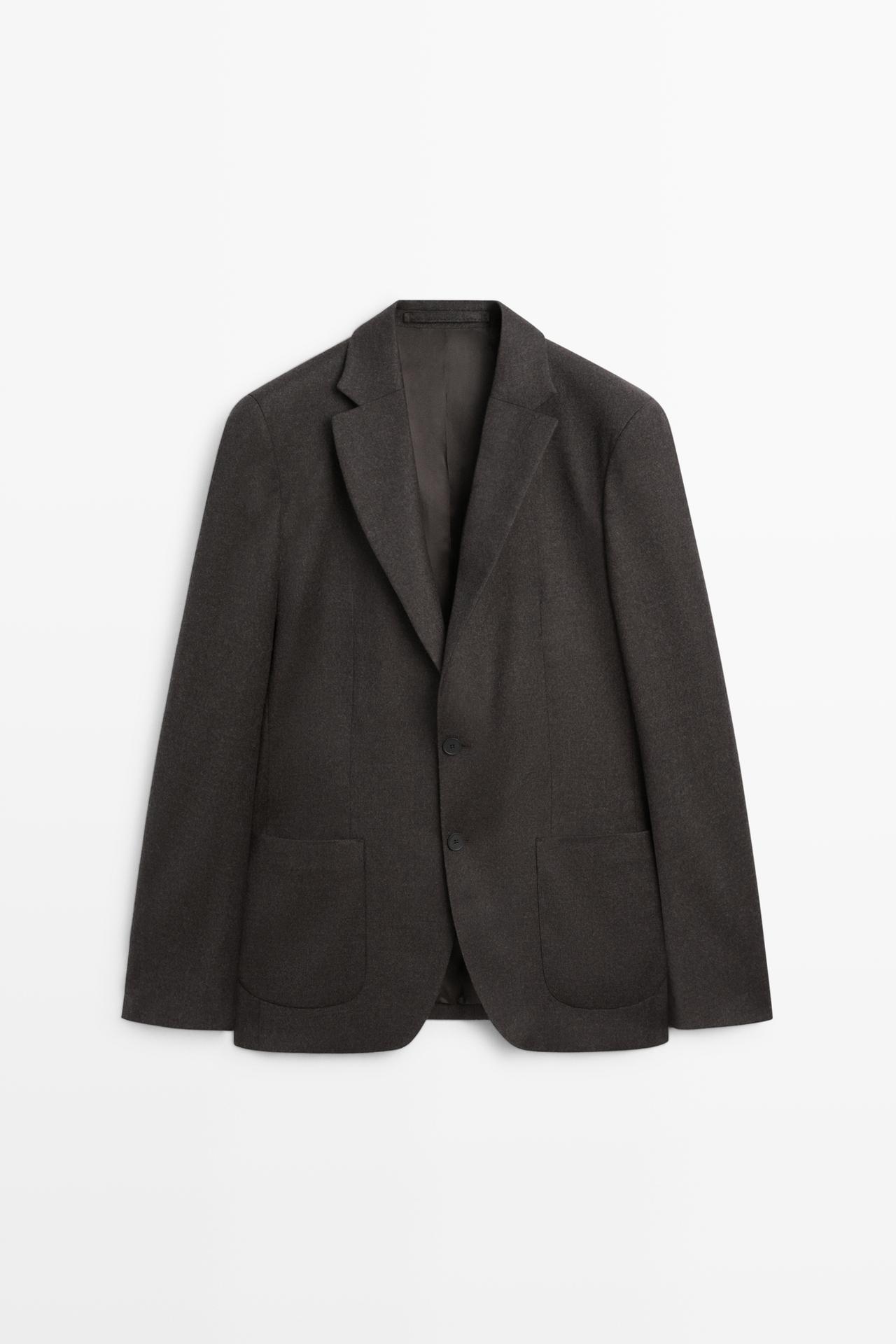 100% wool suit blazer — BROWN