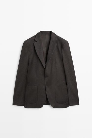 100% wool suit blazer — BROWN 2