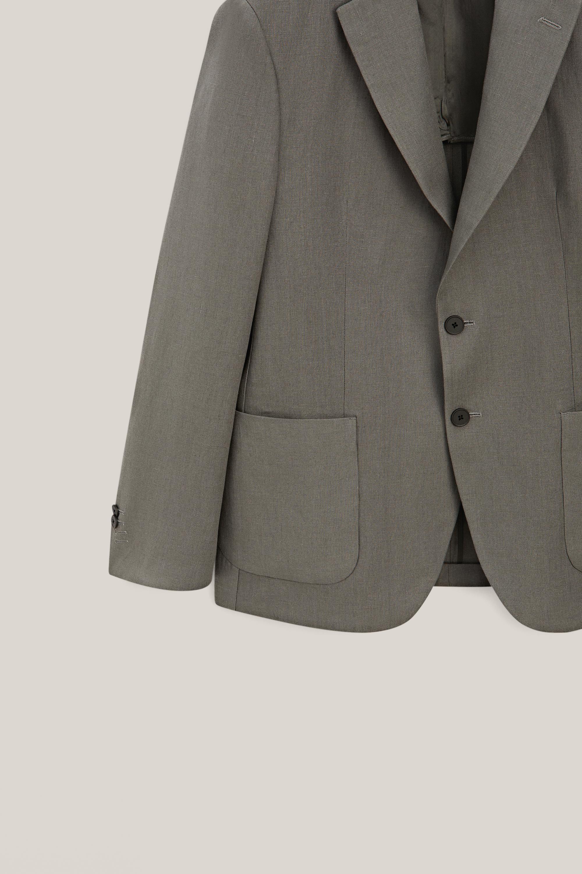 100% linen suit blazer — DARK GREEN