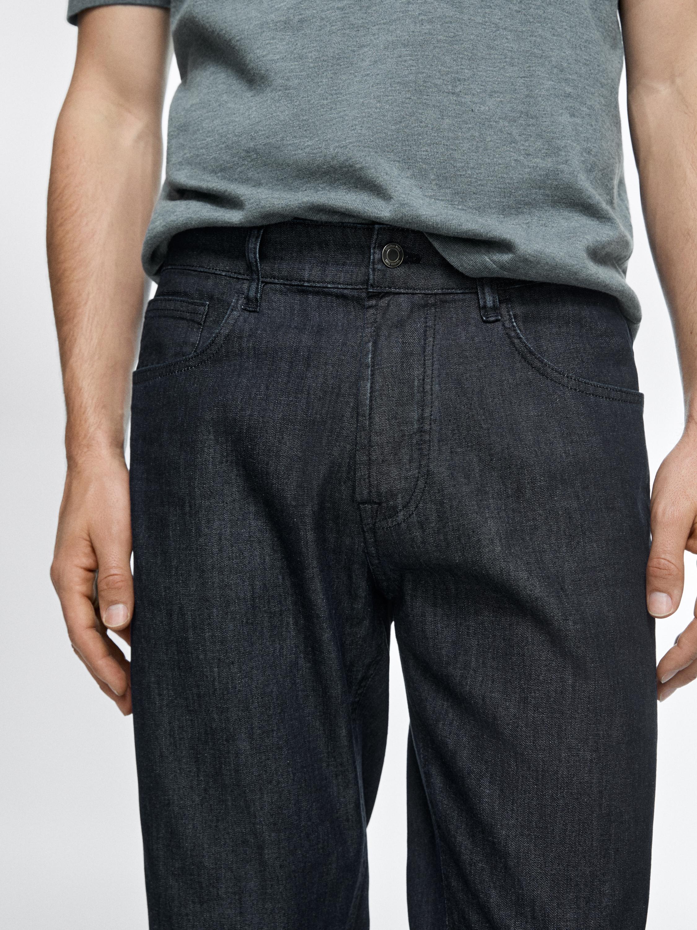 Lightweight tapered fit jeans — NAVY BLUE
