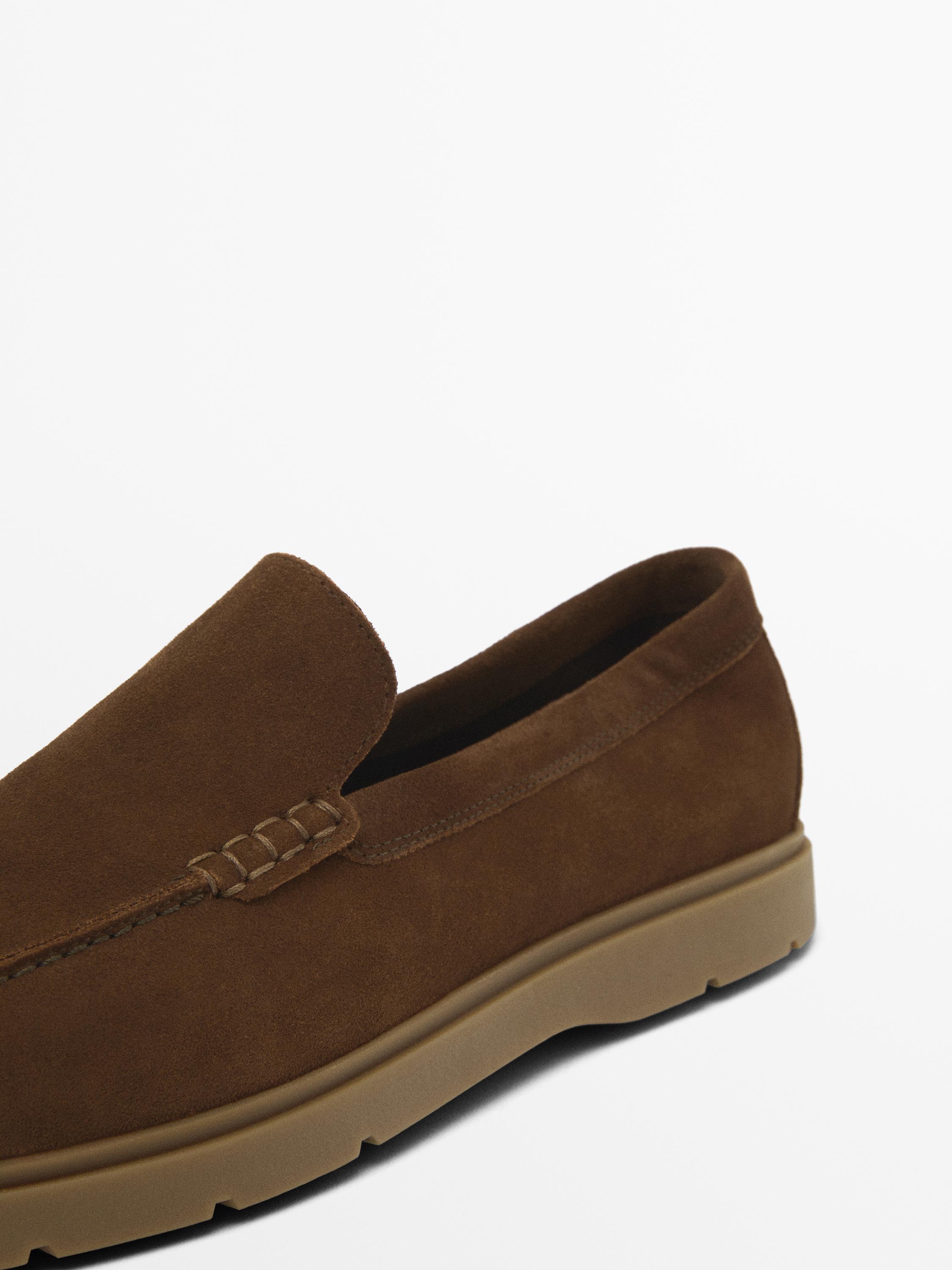 Split suede leather loafers