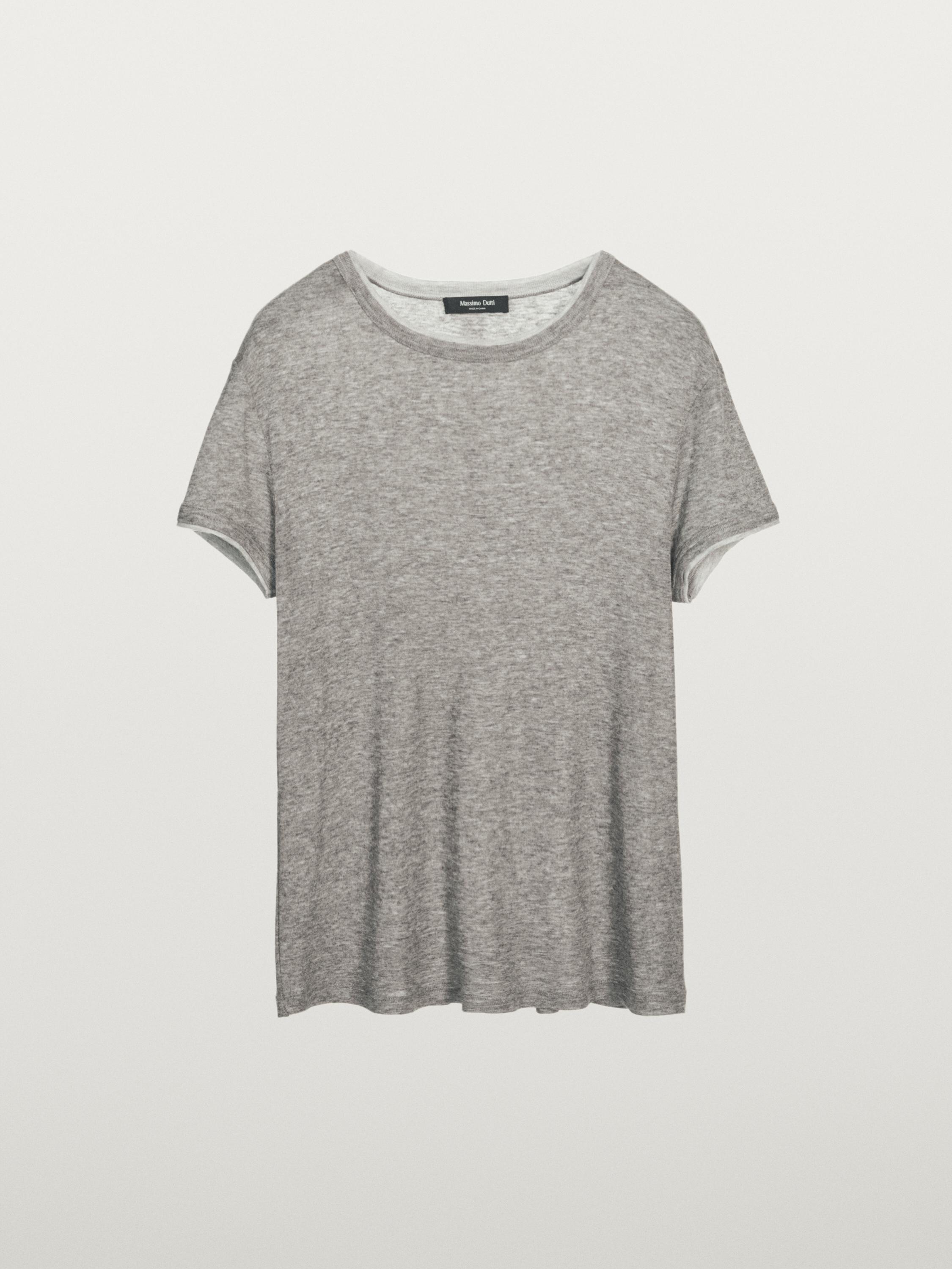 Short sleeve T-shirt with double trim
