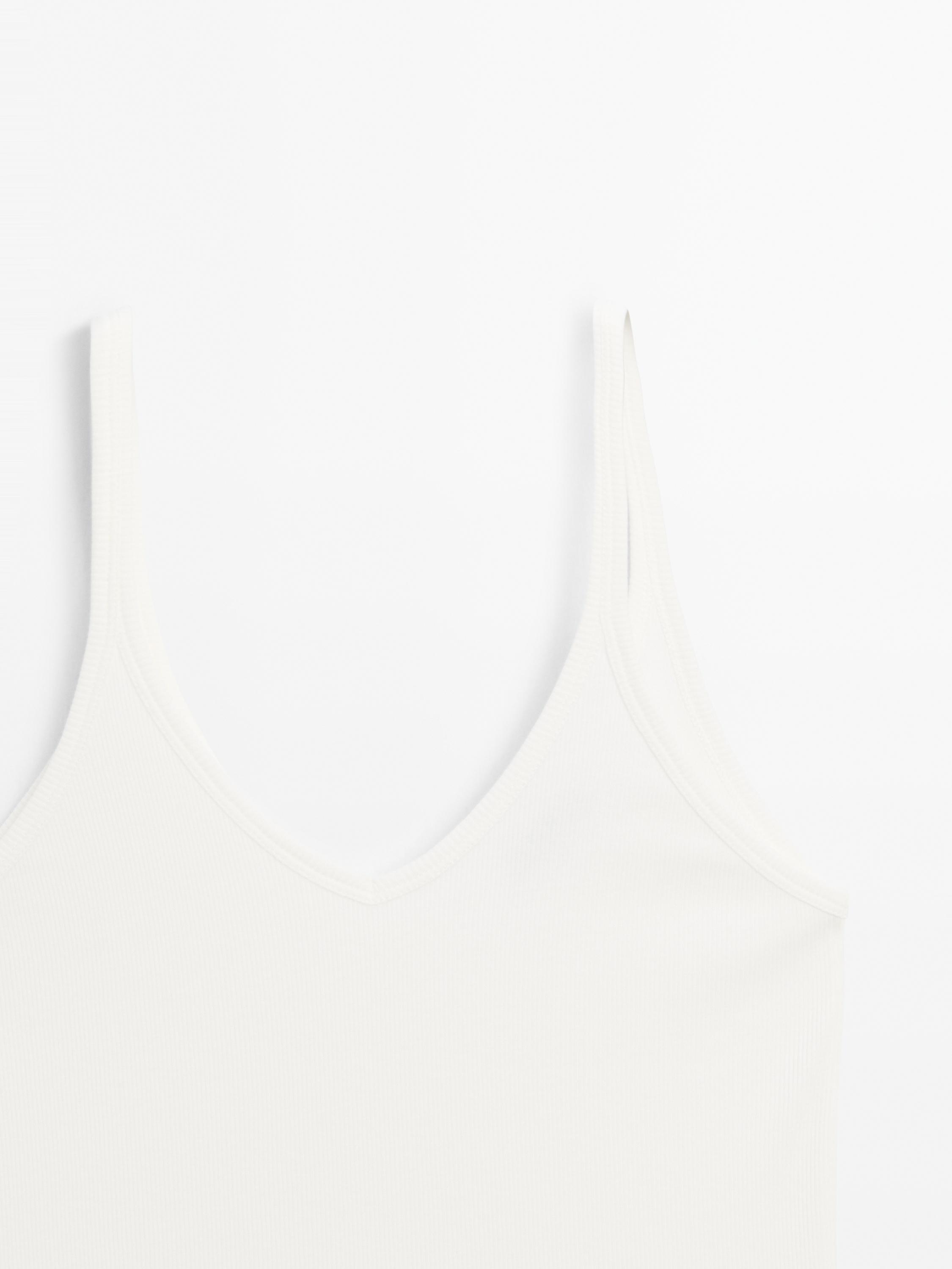 Ribbed V-neck top
