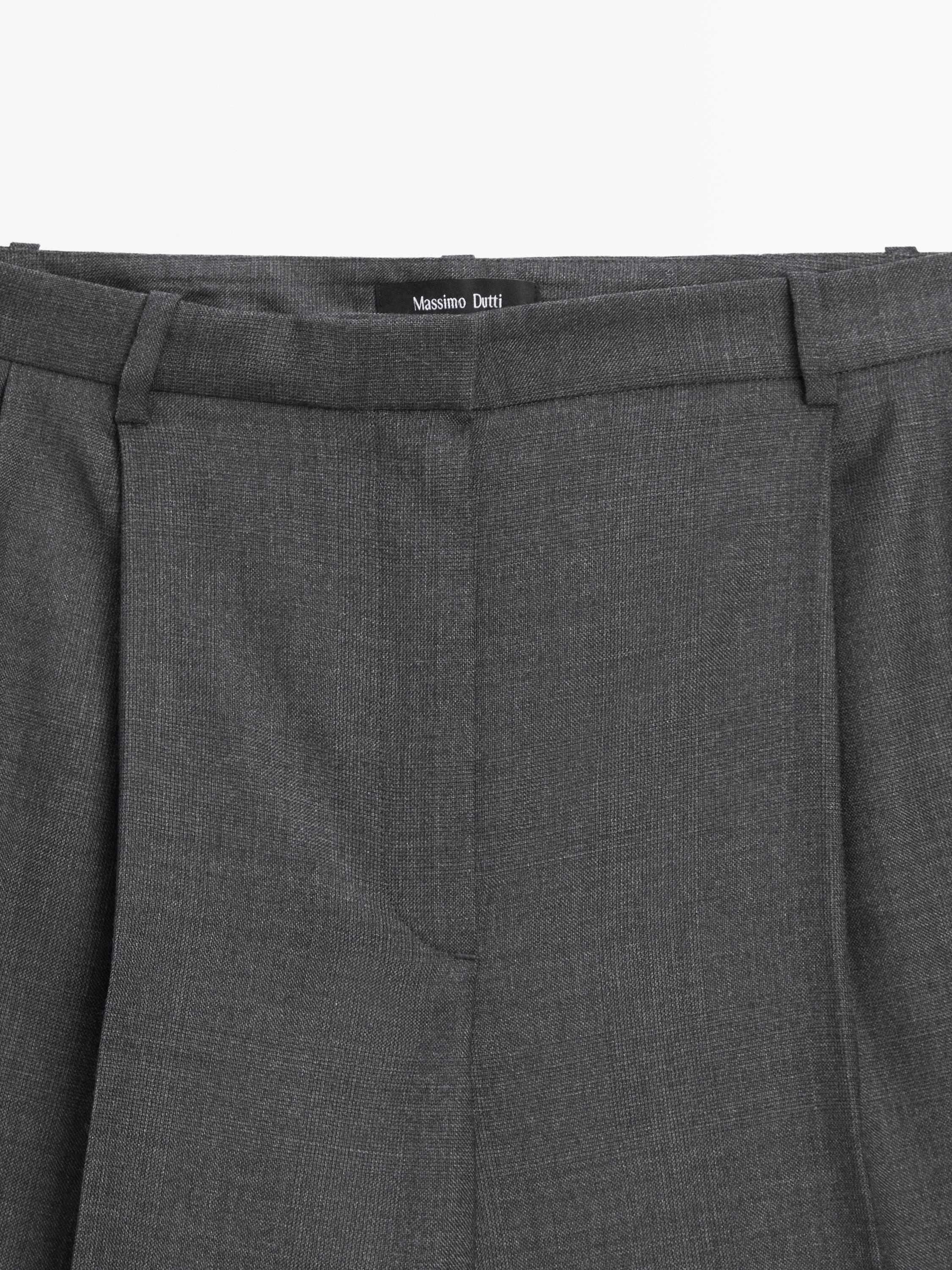 Long wool Bermuda shorts with darts — GREY