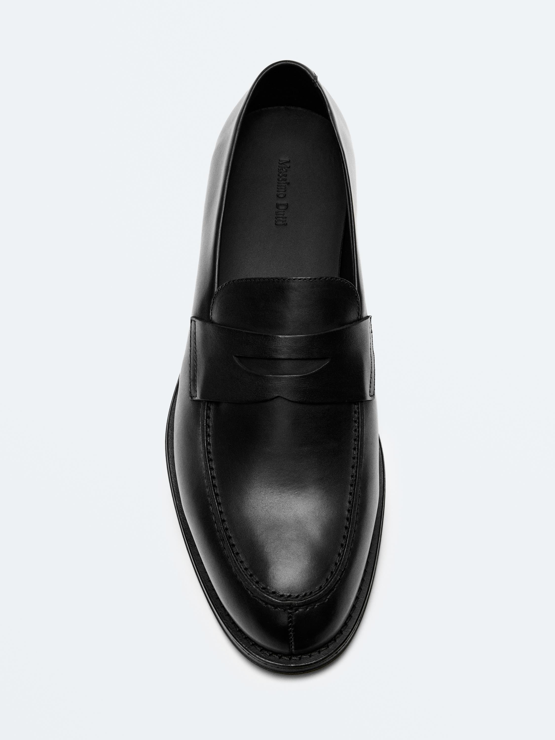 Smart leather loafers — BLACK