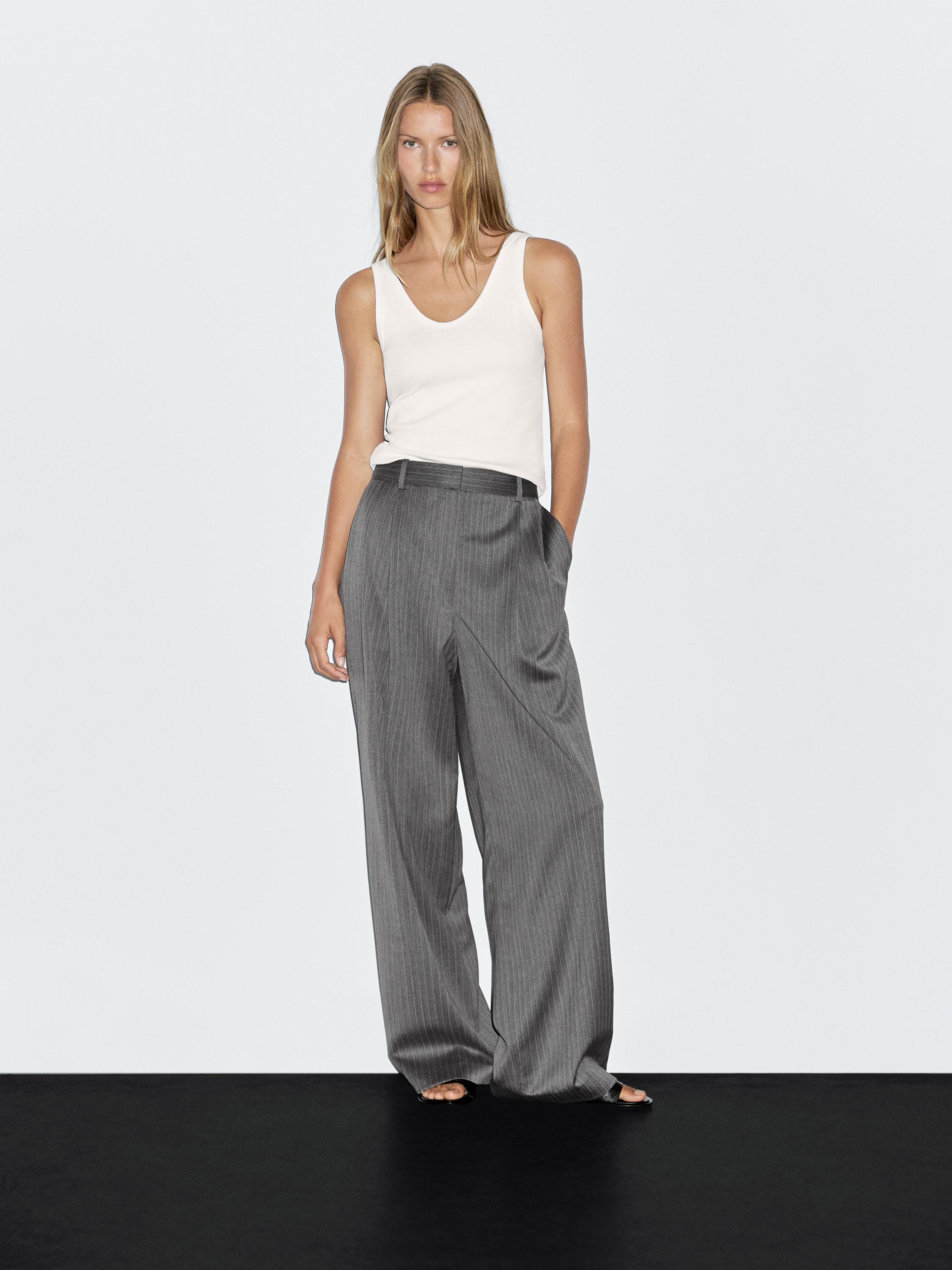 100% wool pinstripe trousers
