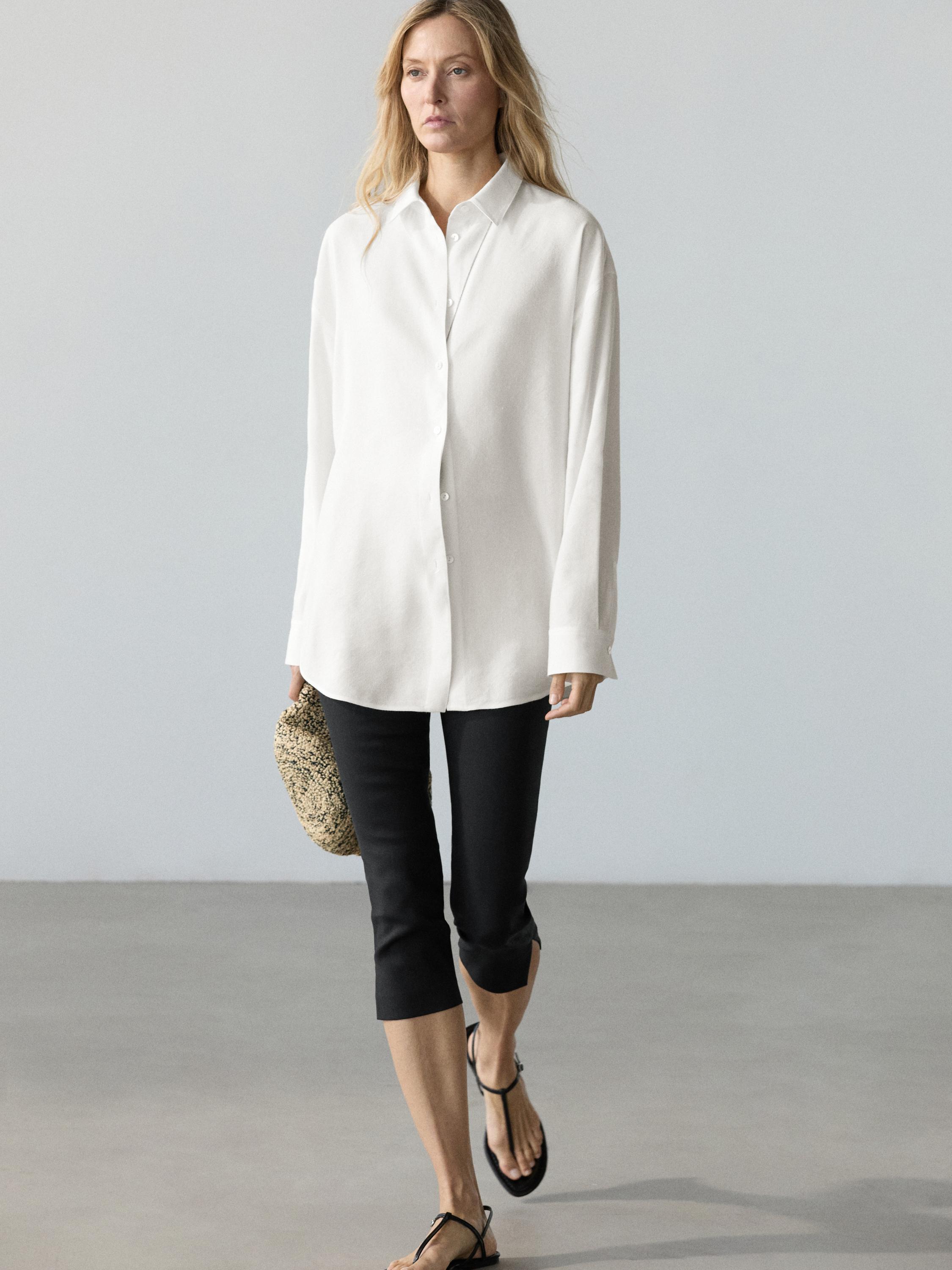 亞麻流暢襯衫套裝