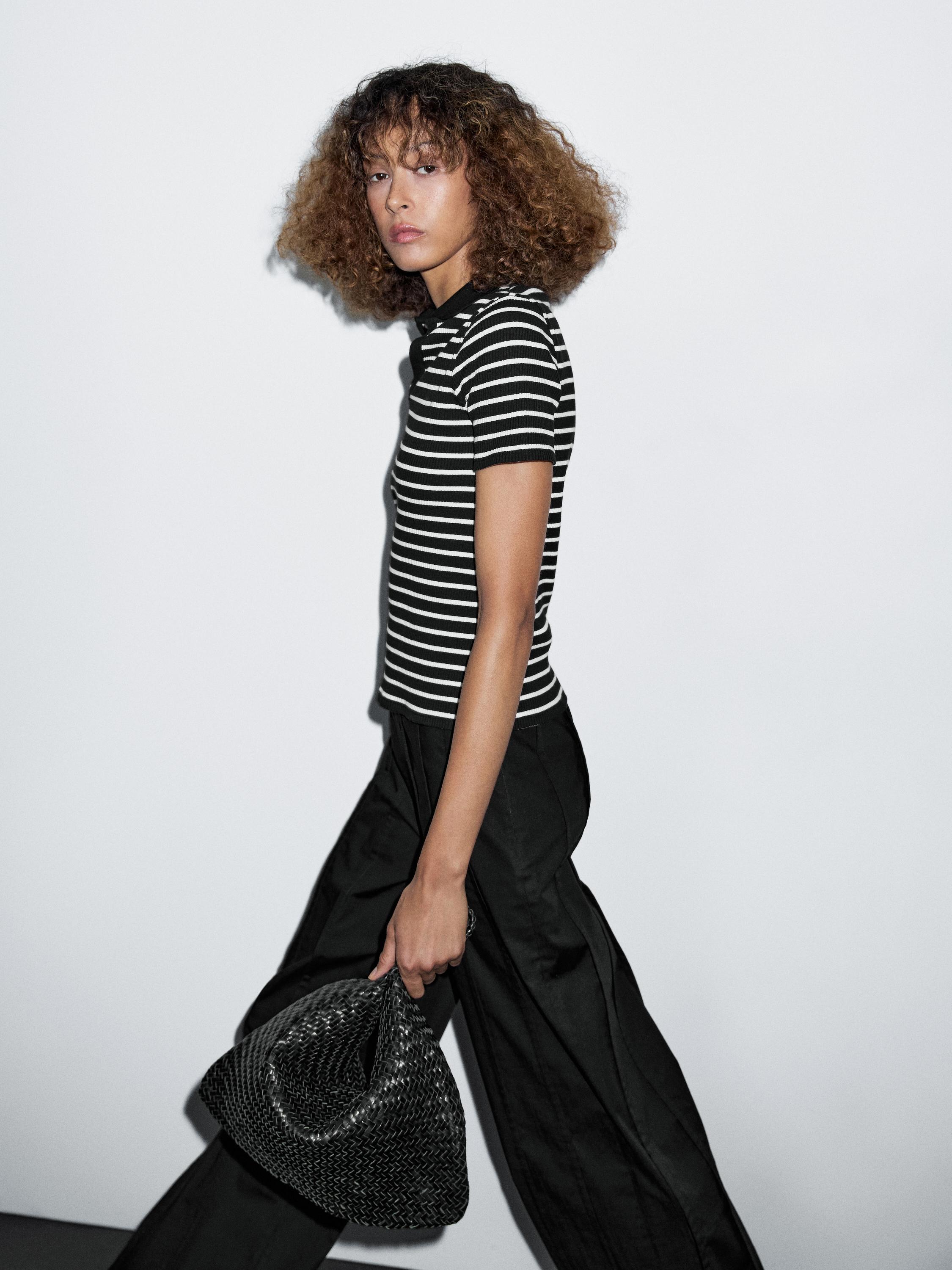 100% cotton mid-rise straight-leg trousers
