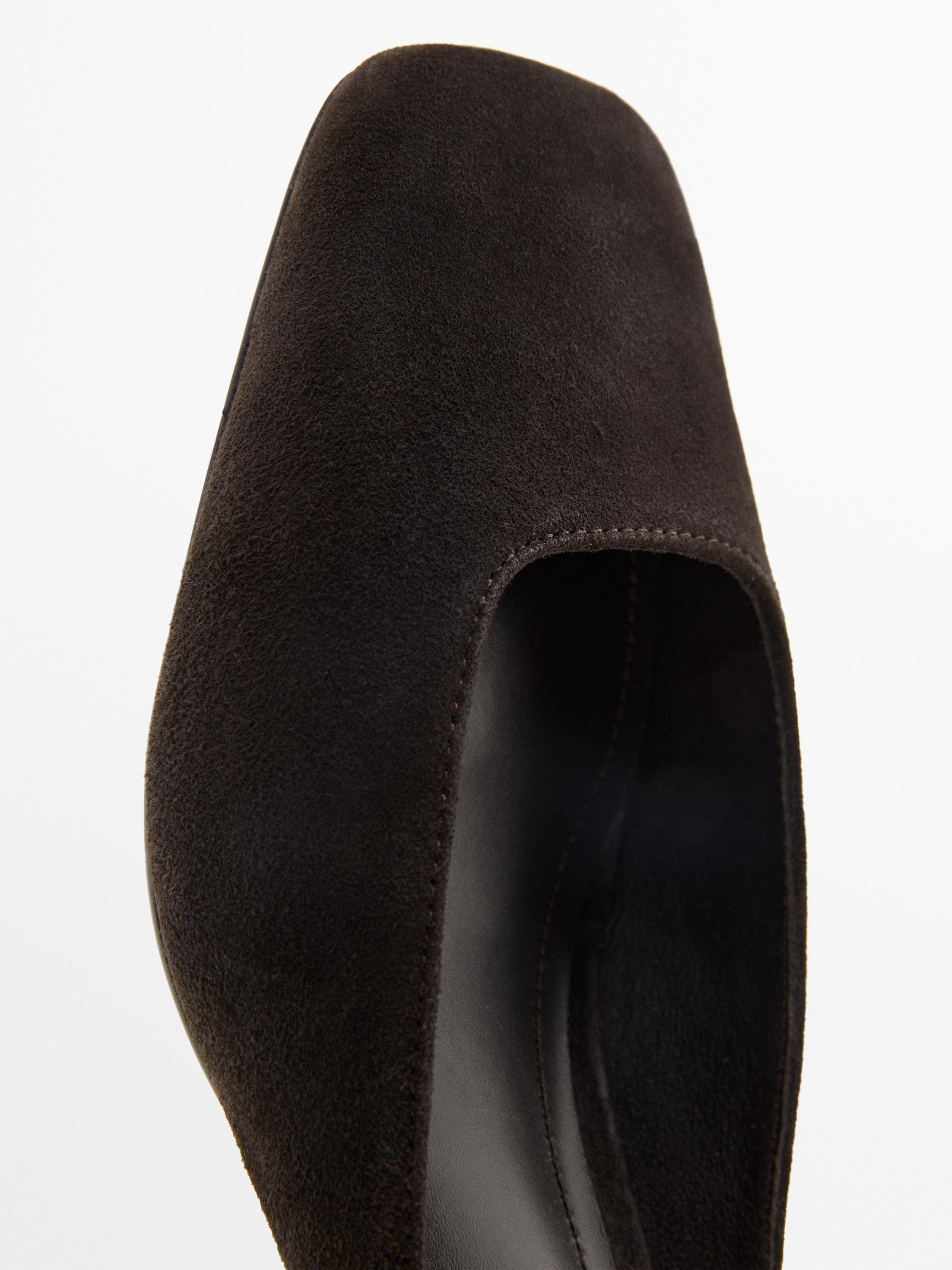 Heeled shoes with square vamp — BROWN (alternate view)