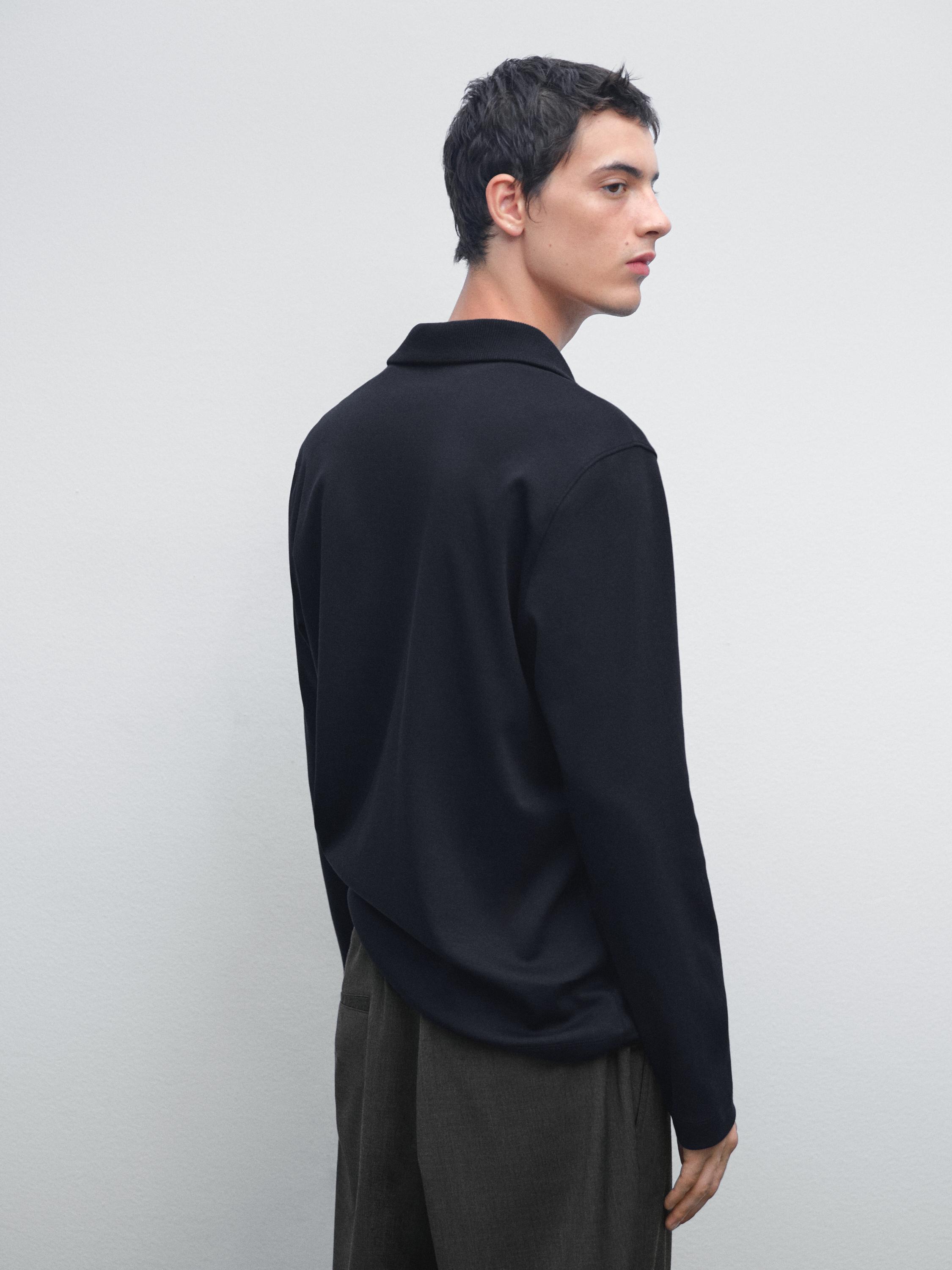 Polo cuello mock cremallera