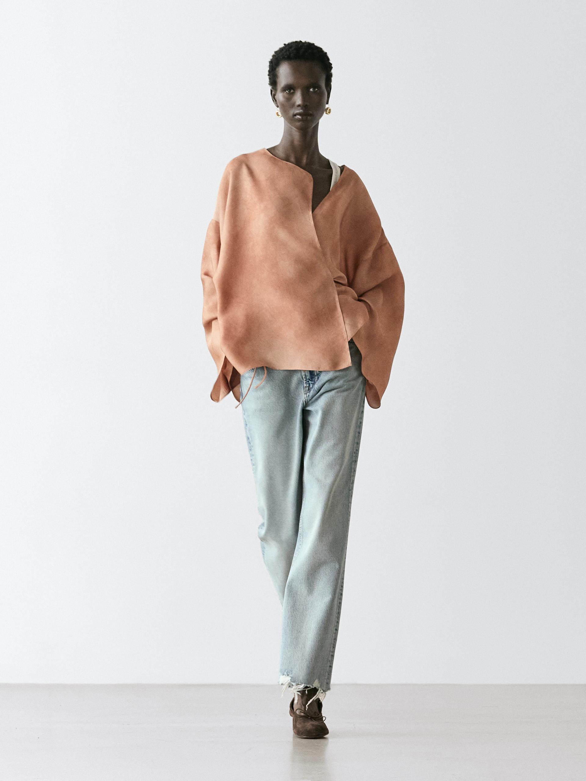 Camicetta Morbida Incrociata - Beige - M-L - Massimo Dutti - Femminile