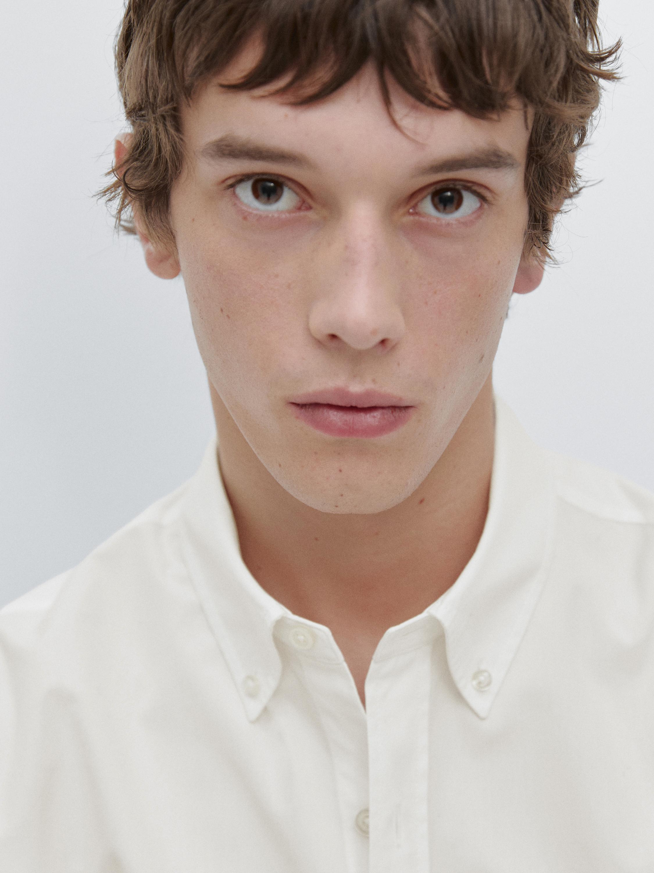 Regular fit 100% cotton shirt — Off white