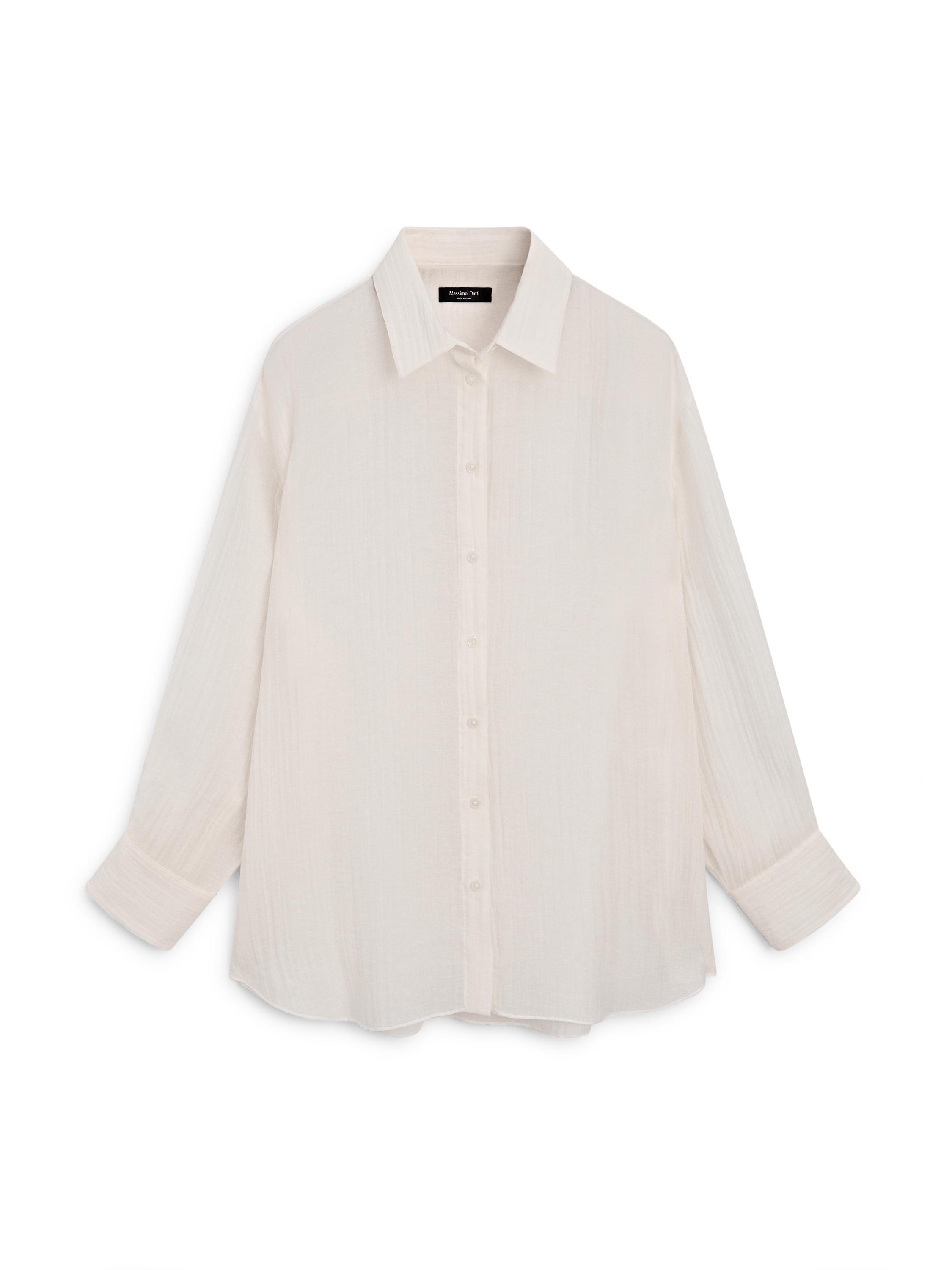 Flowing shirt with pleated detail — IVORY
