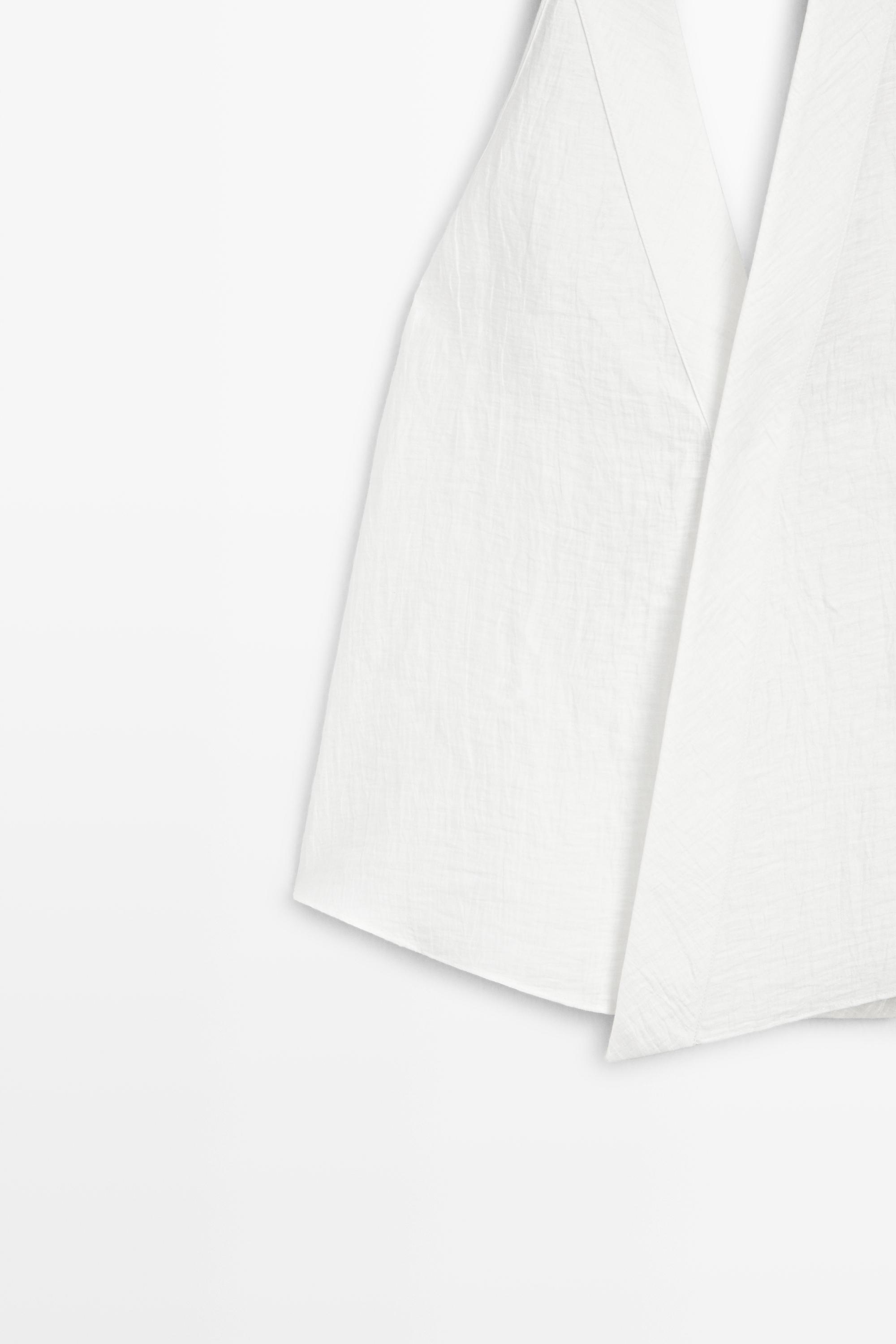 Linen blend crossover halter top — Off white