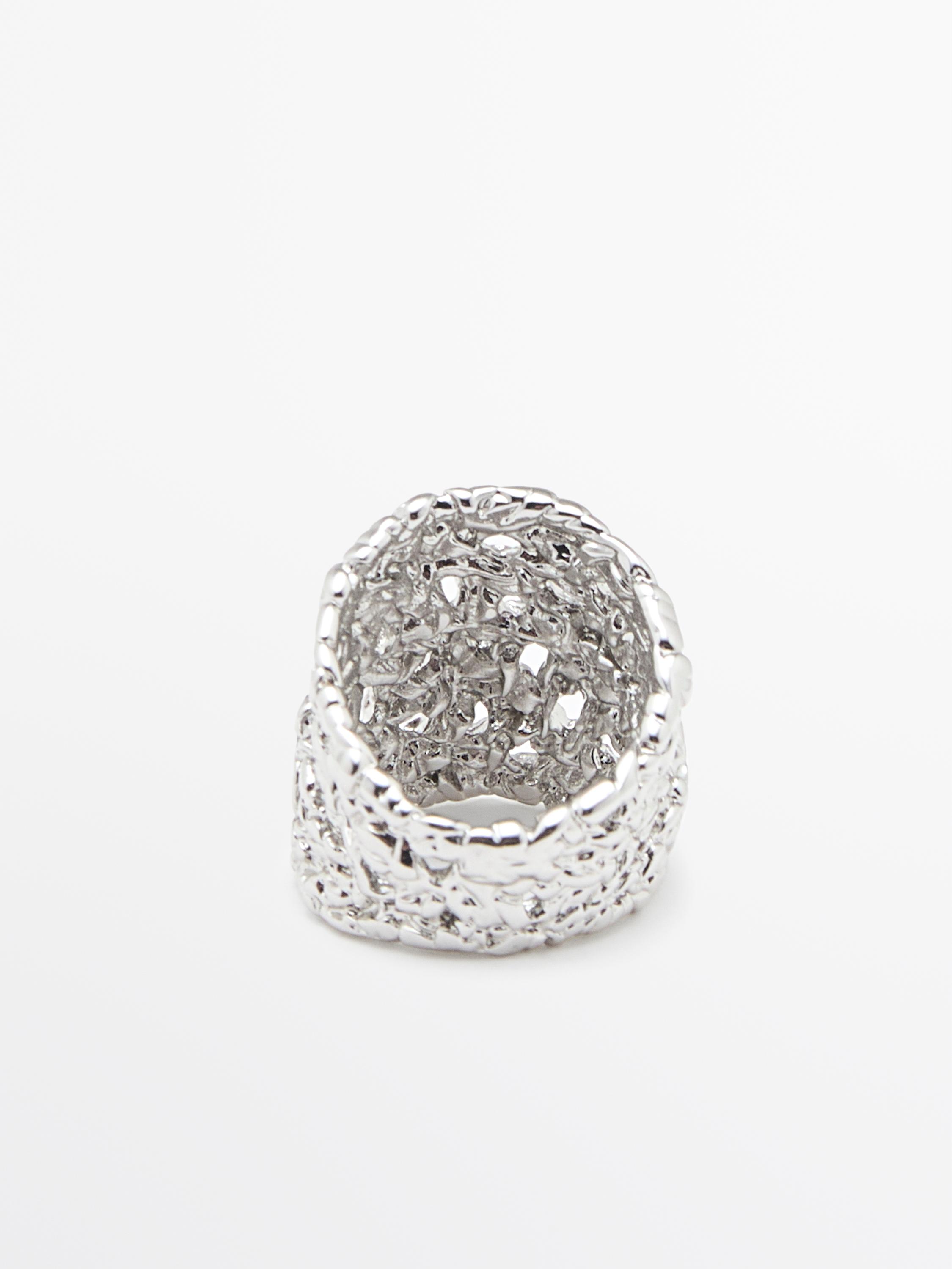 Wide braided ring — SILVER