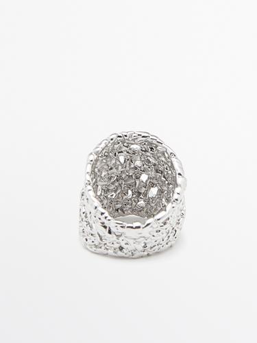 Wide braided ring — SILVER 5