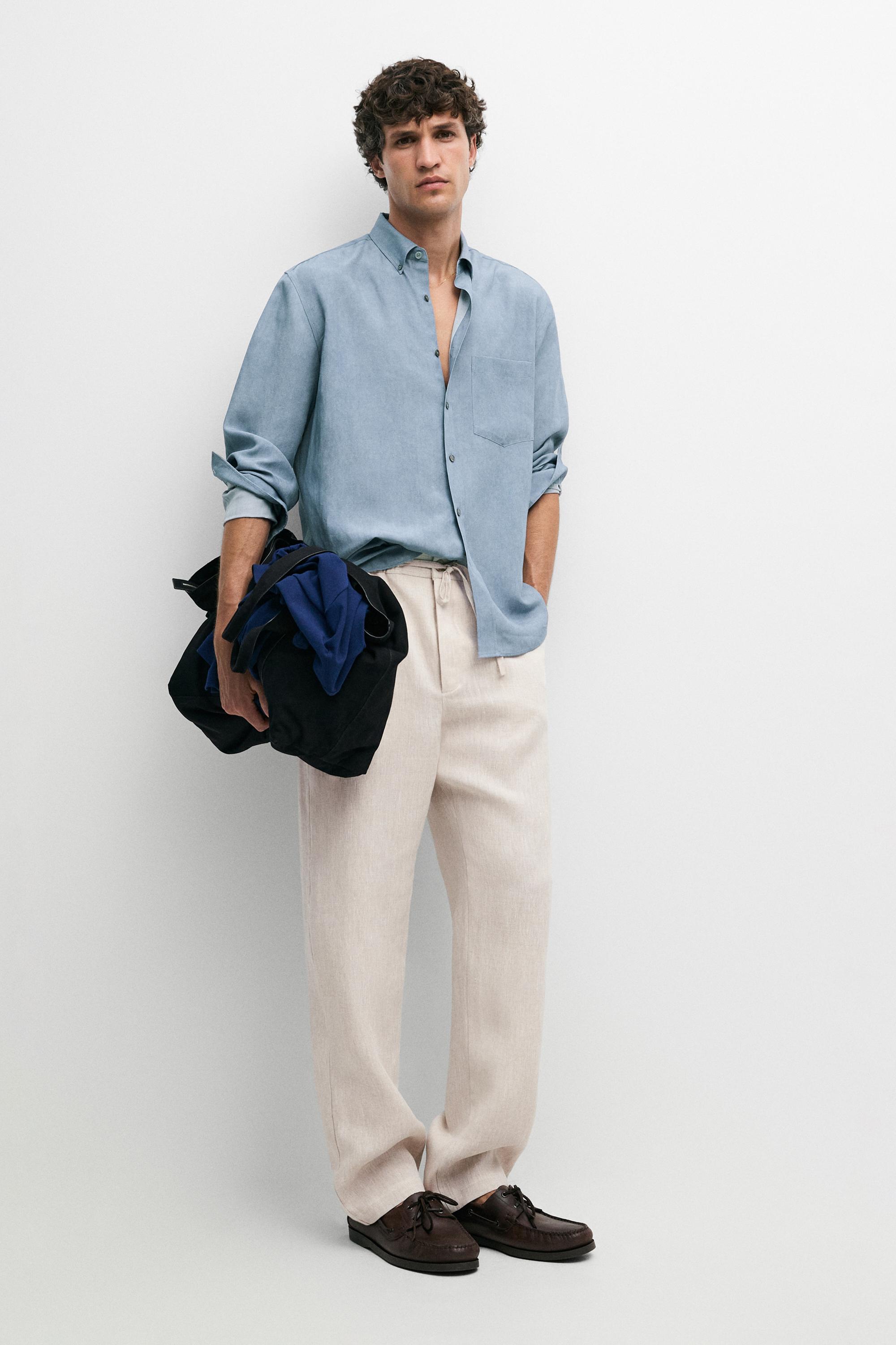 100% linen jogger fit pants — CREAM