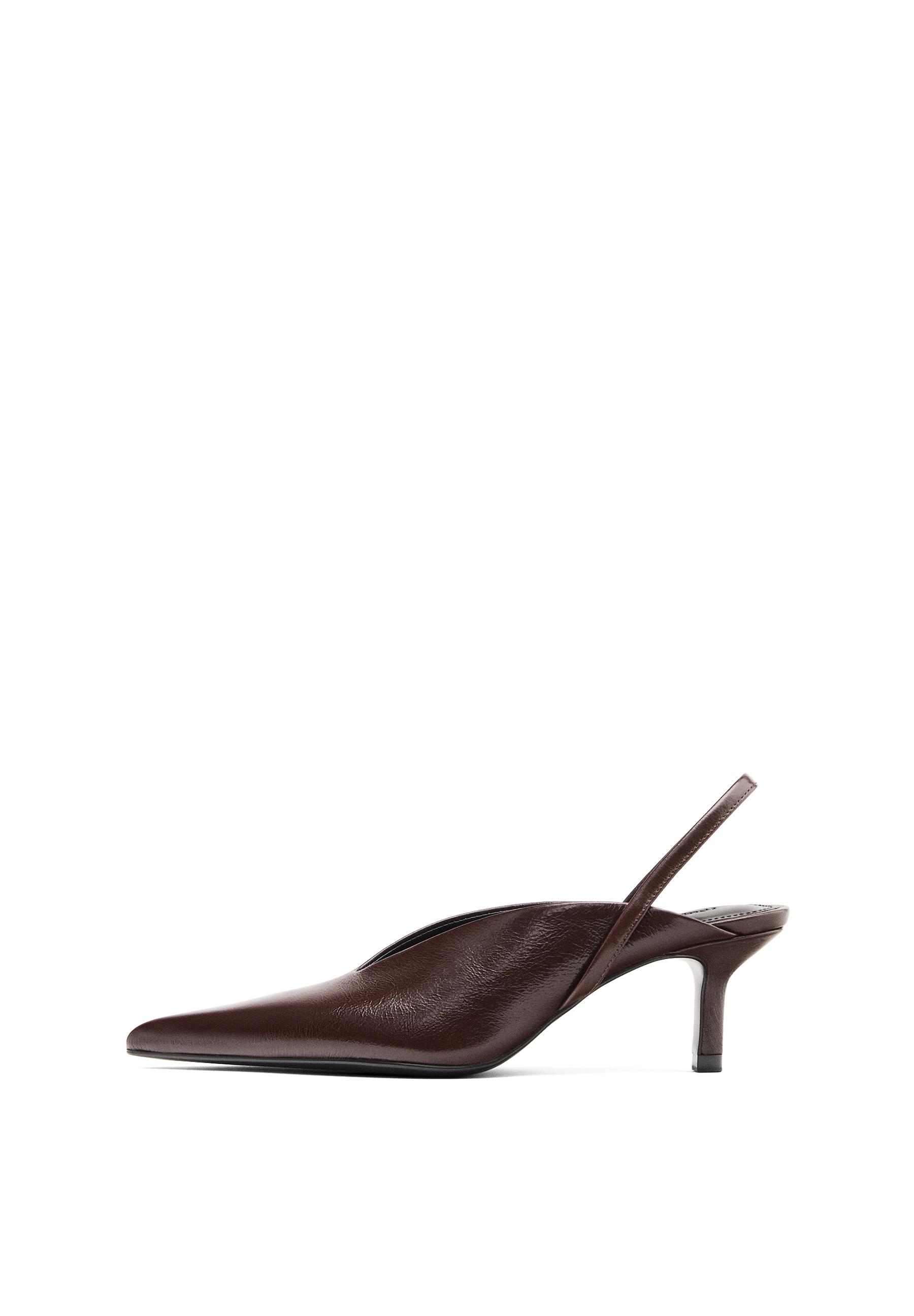 High-heel slingback shoes — BURGUNDY
