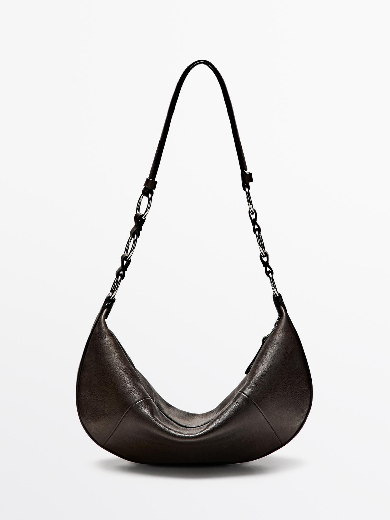 Massimo Dutti - Dame - Lille Taske I Nappaskind - Brun - 01