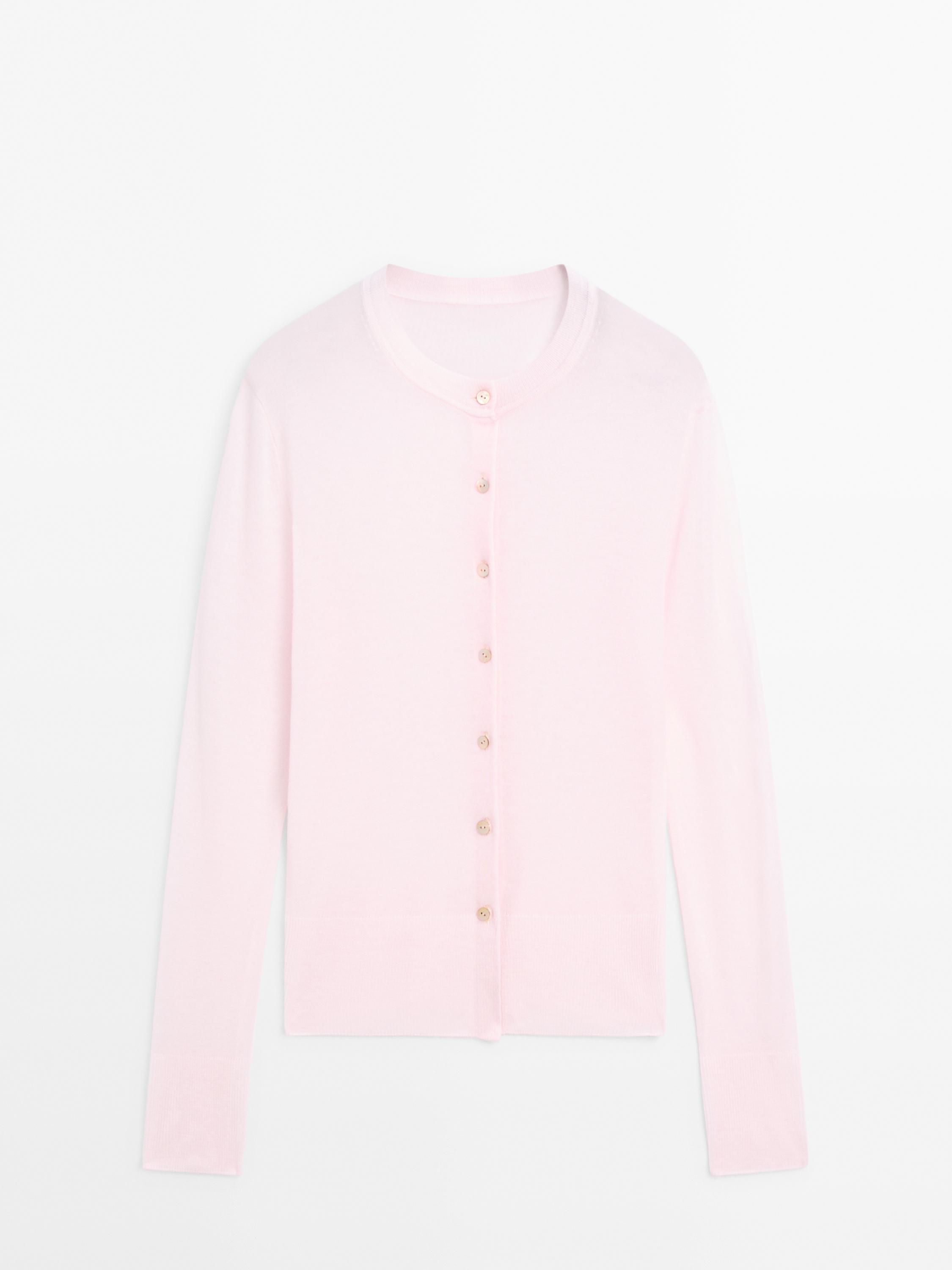 Lightweight 100% wool cardigan - STUDIO