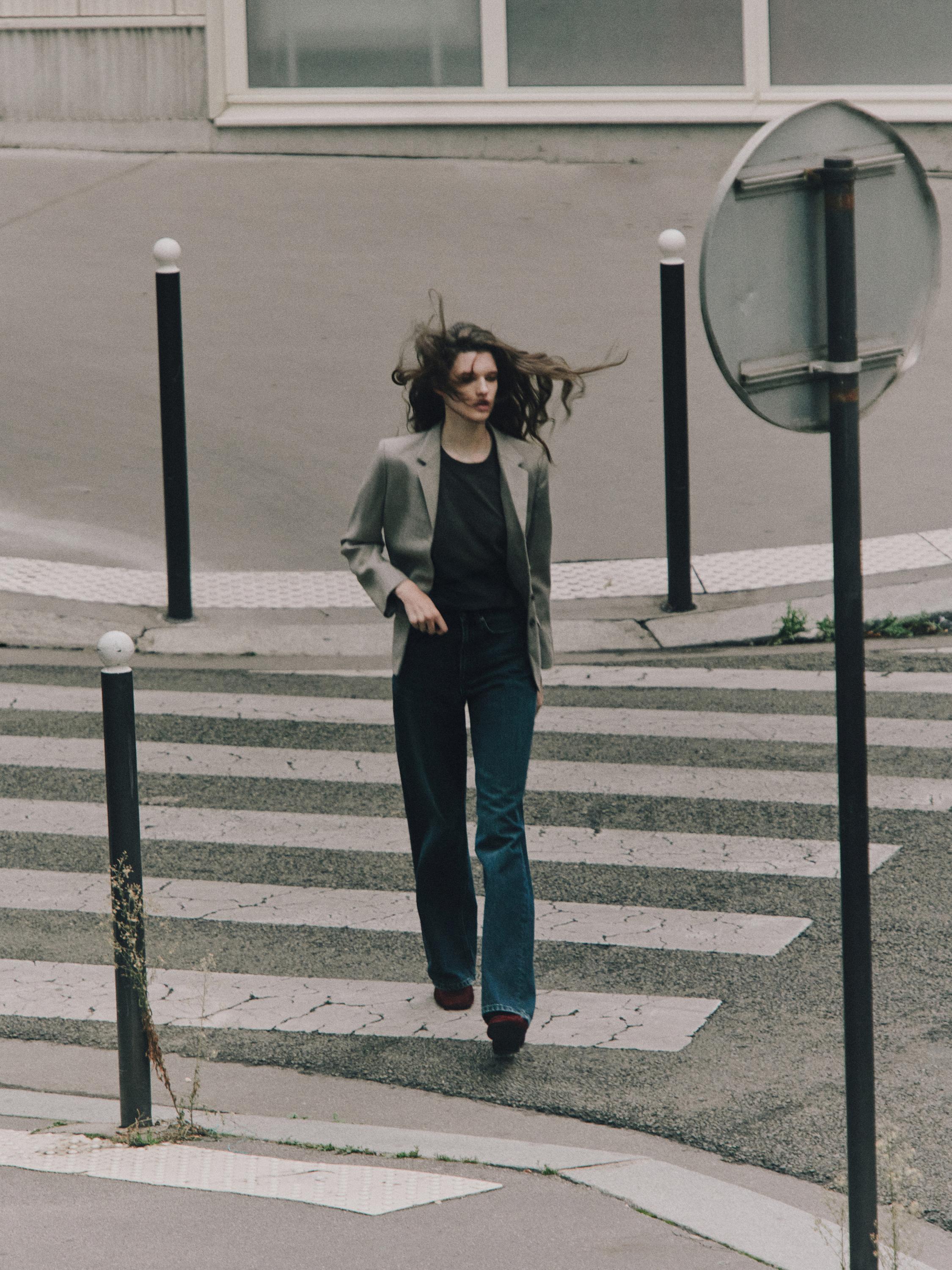 Flecked 100% wool blazer