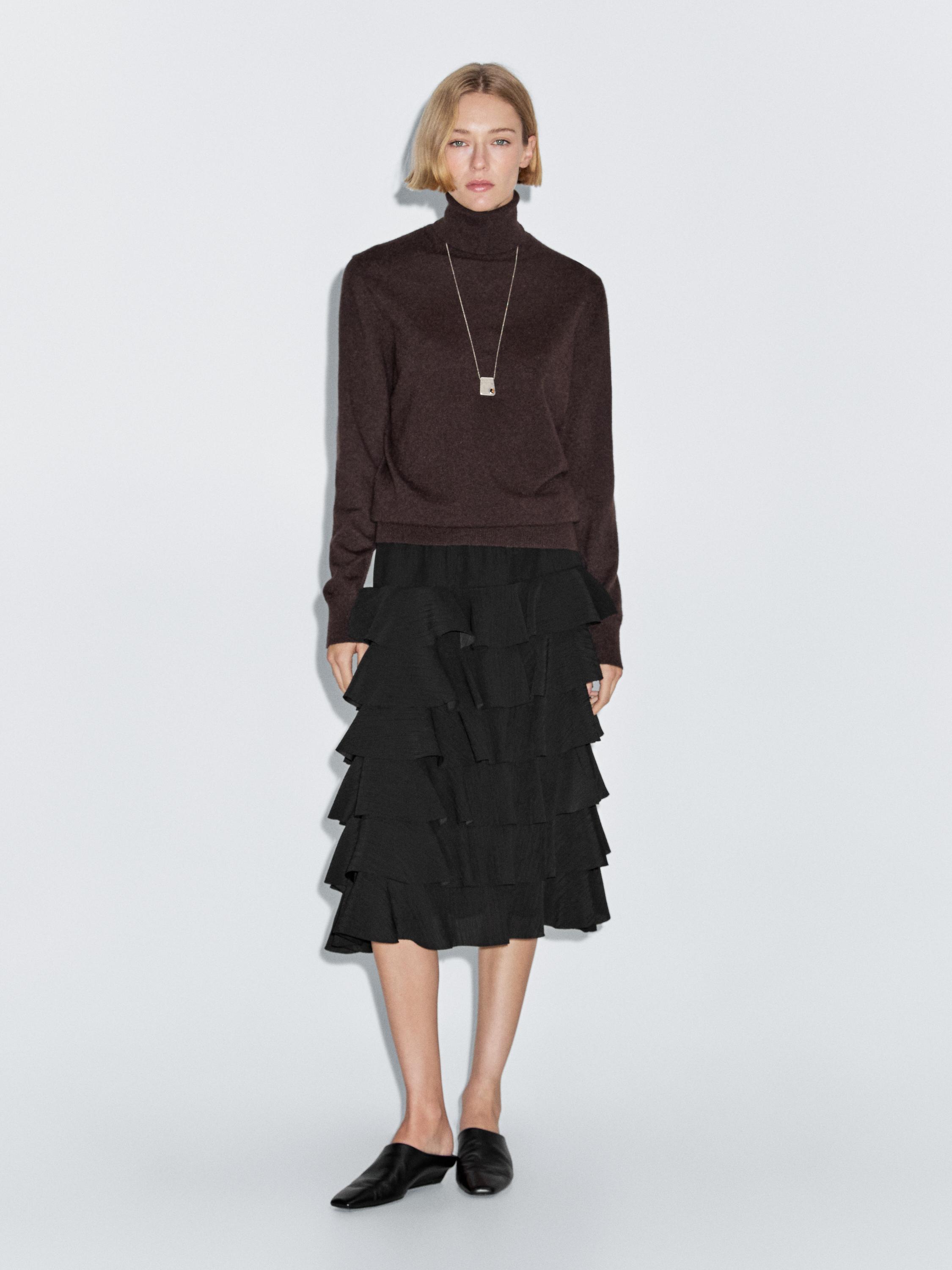 Rok midi kerut