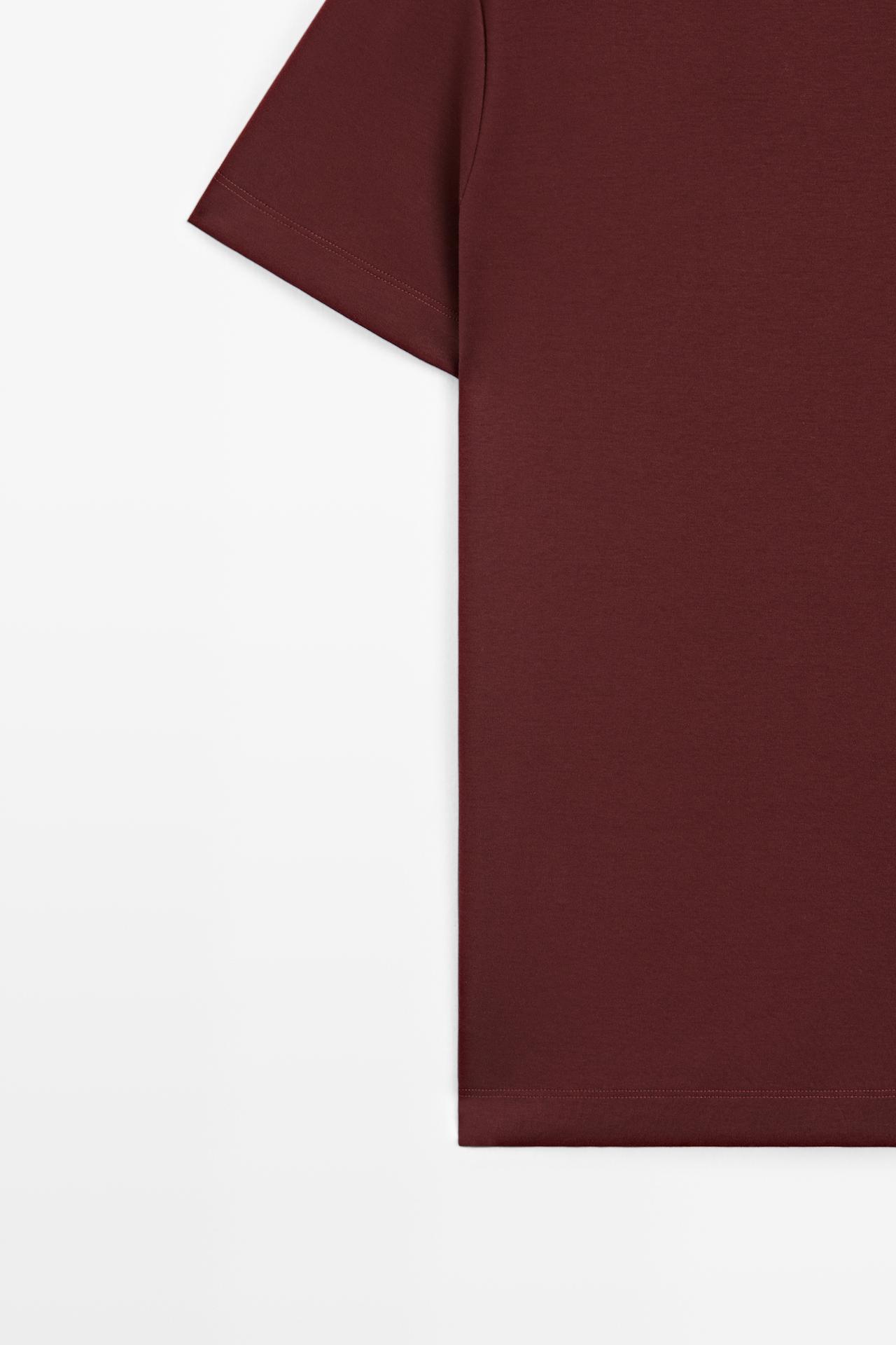 100% cotton short-sleeve T-shirt — MAROON