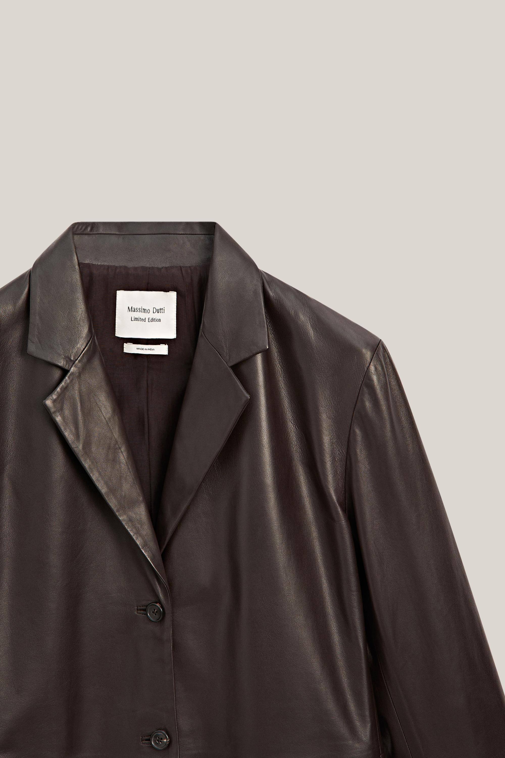 100% nappa leather blazer with pocket details - LIMITED EDITION — BROWN