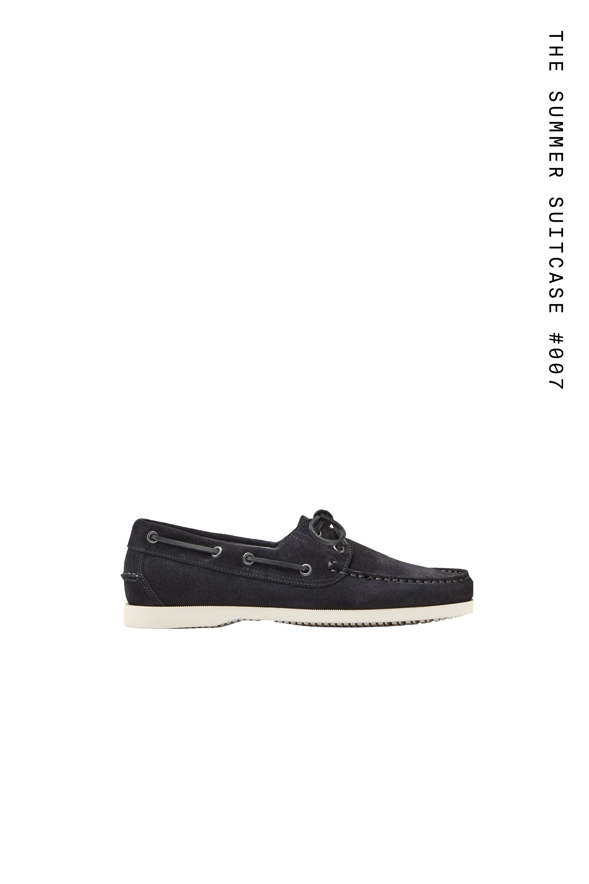 Leather deck shoes — Dark blue